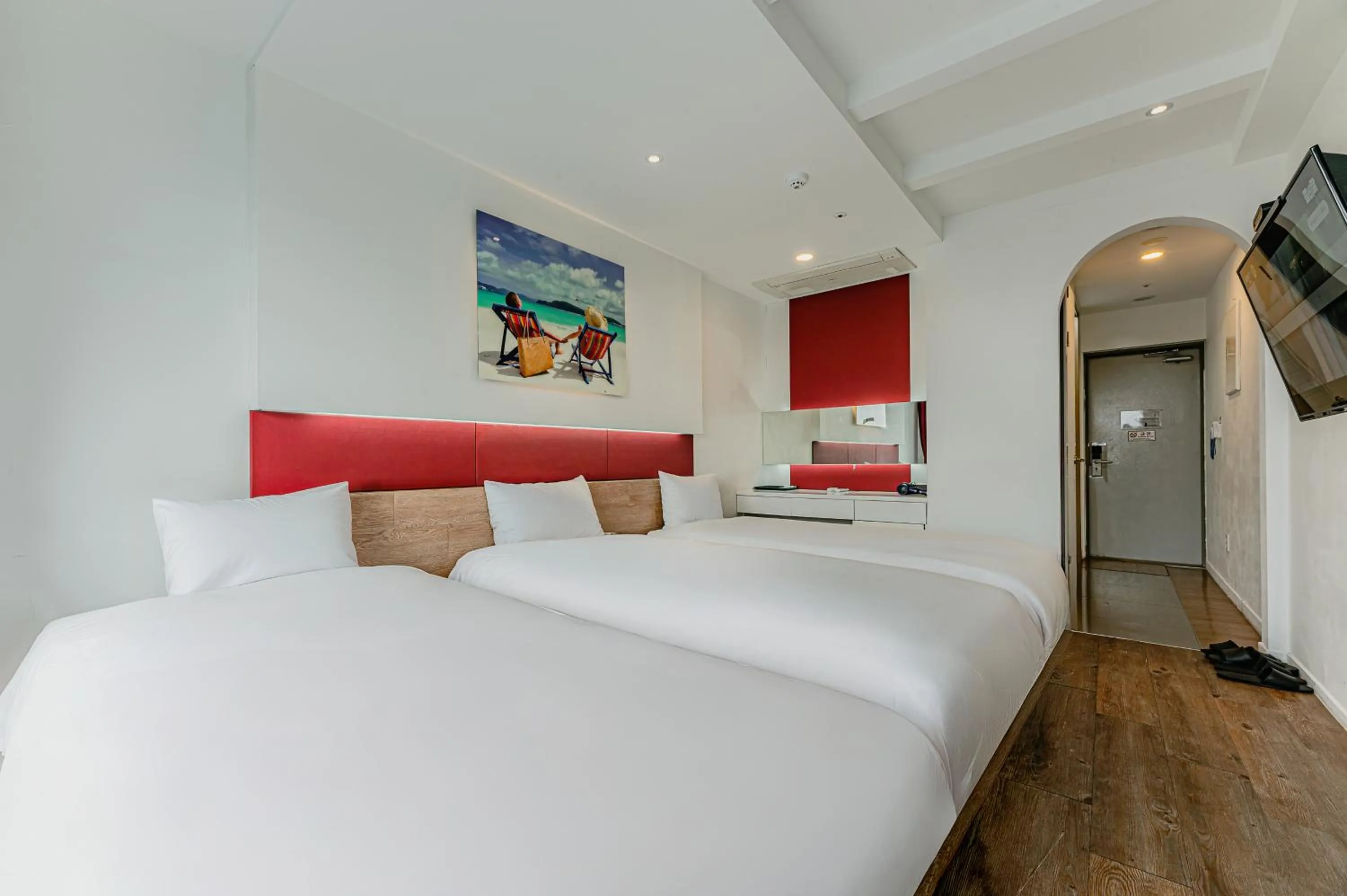 Bed in Hamdeok Beach Stay Jeju