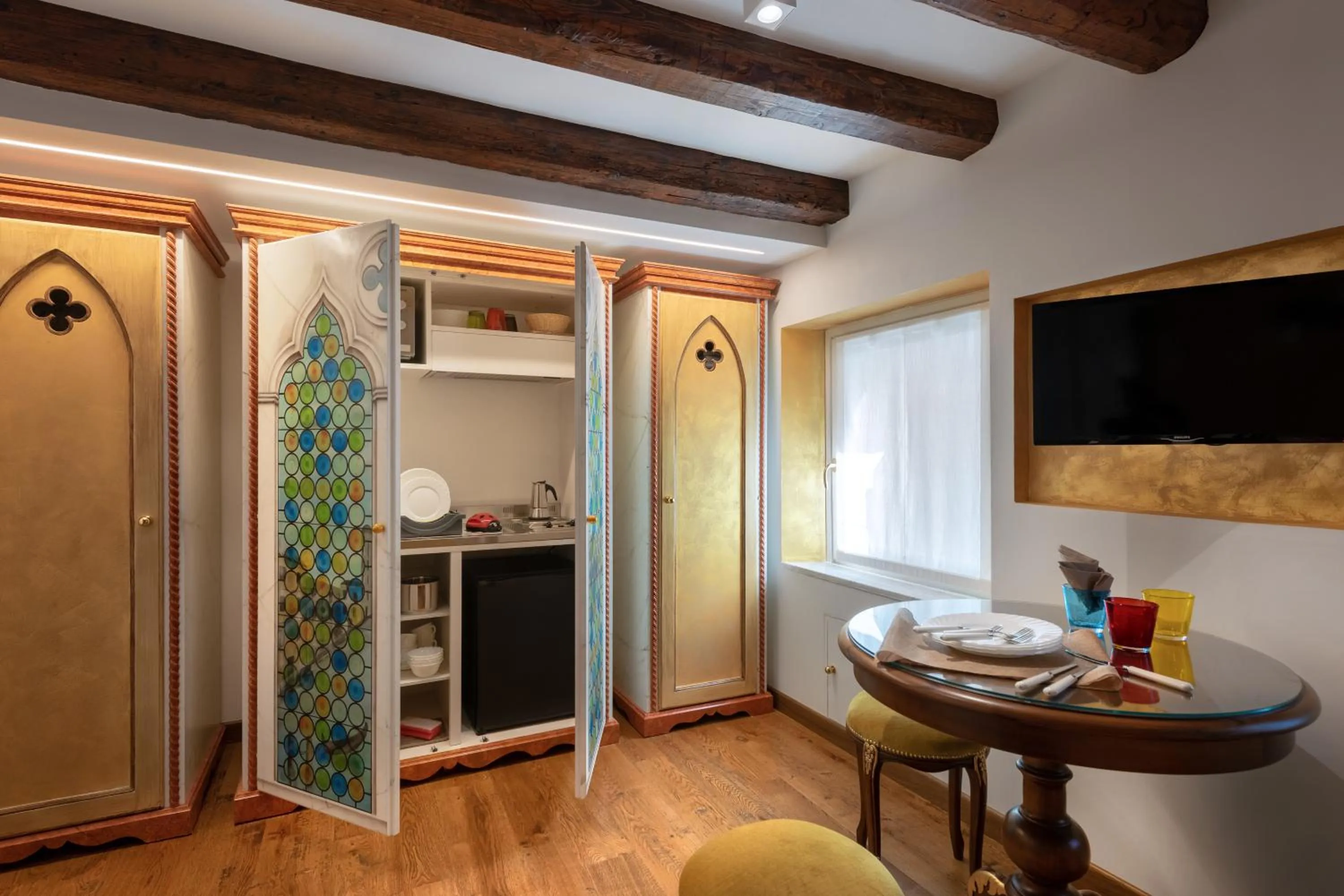 Kitchen or kitchenette in Hotel Giorgione