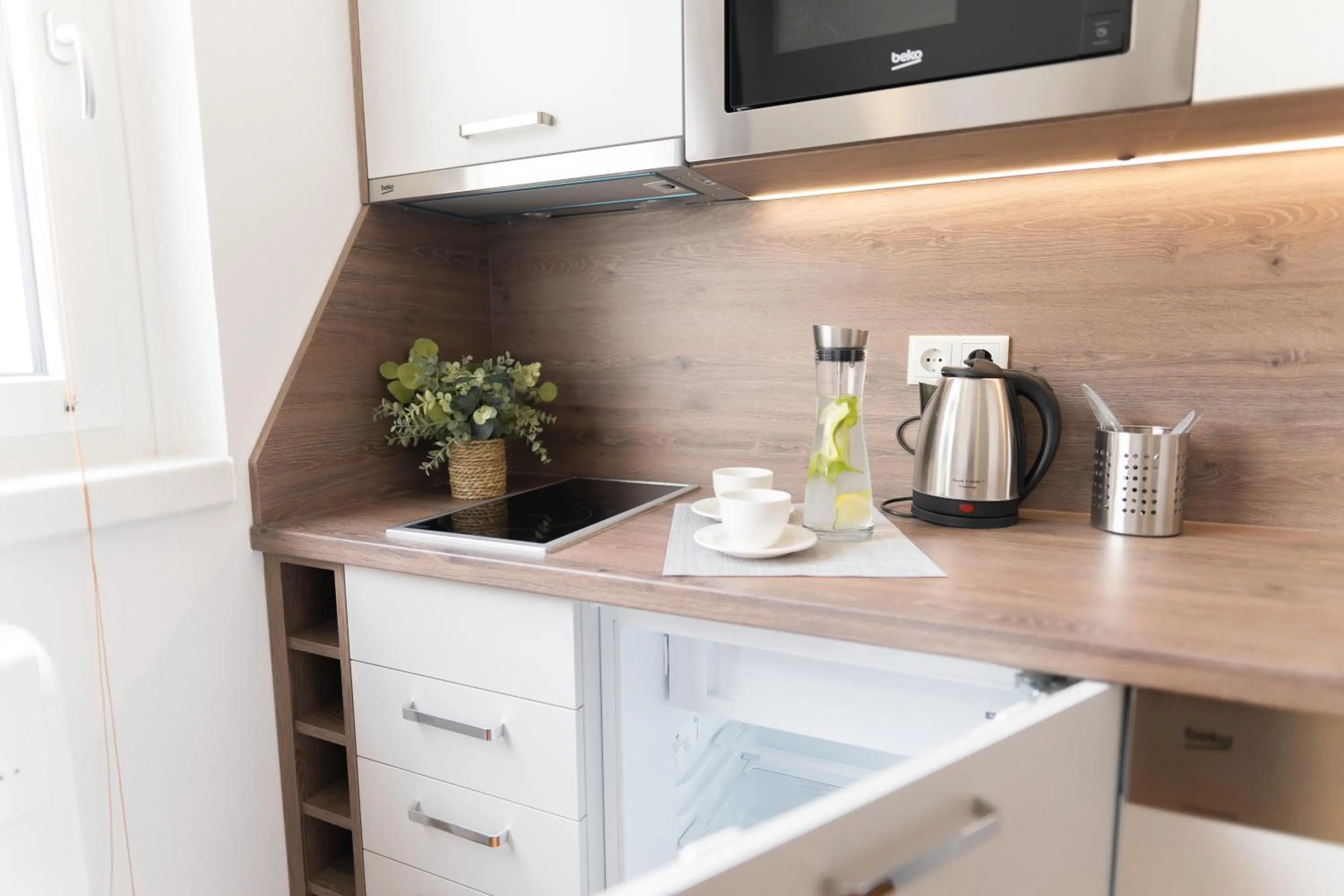 Kitchen or kitchenette in Hotel Triester