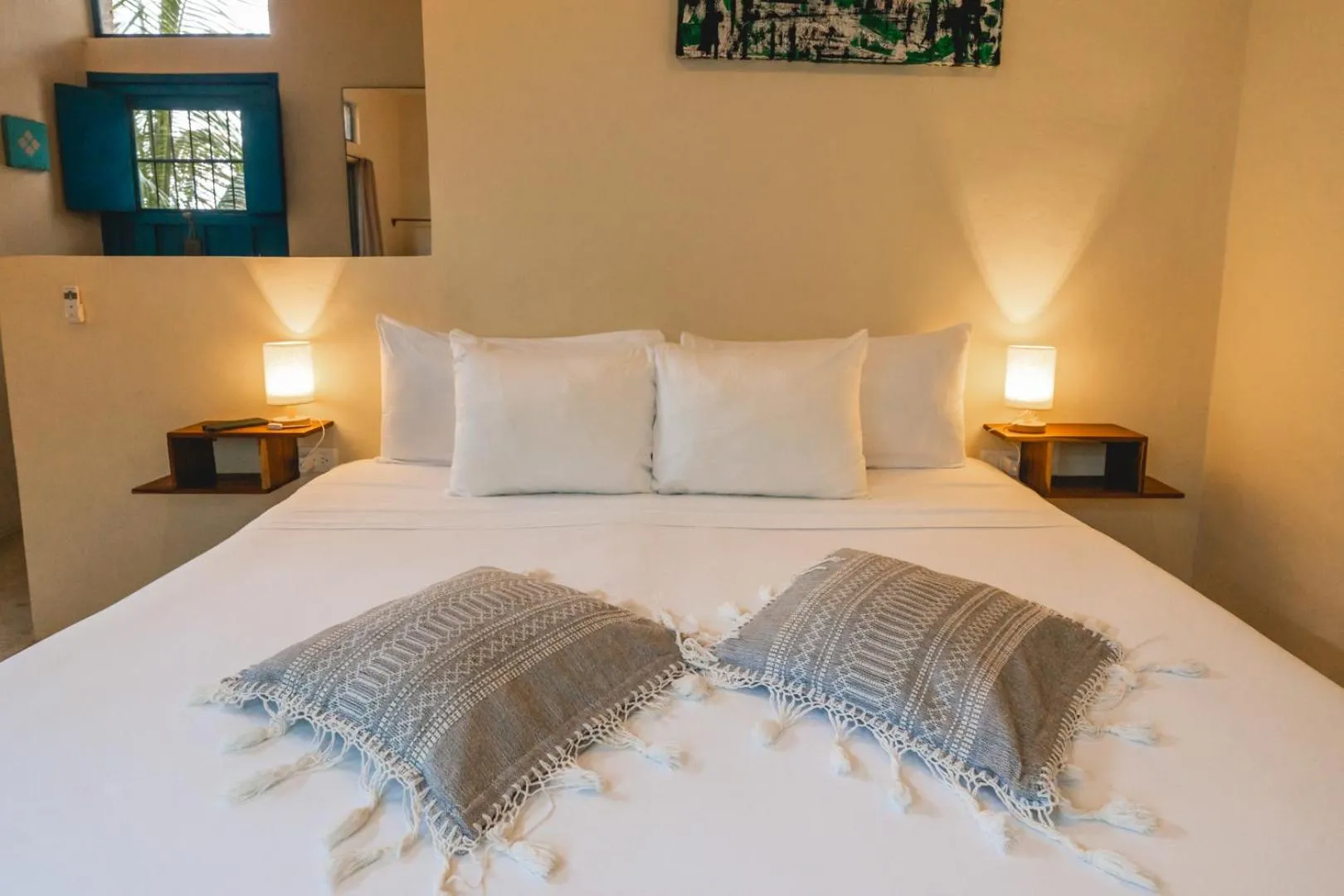 Bed in Casa Mia El Cuyo Eco Beach Boutique Hotel