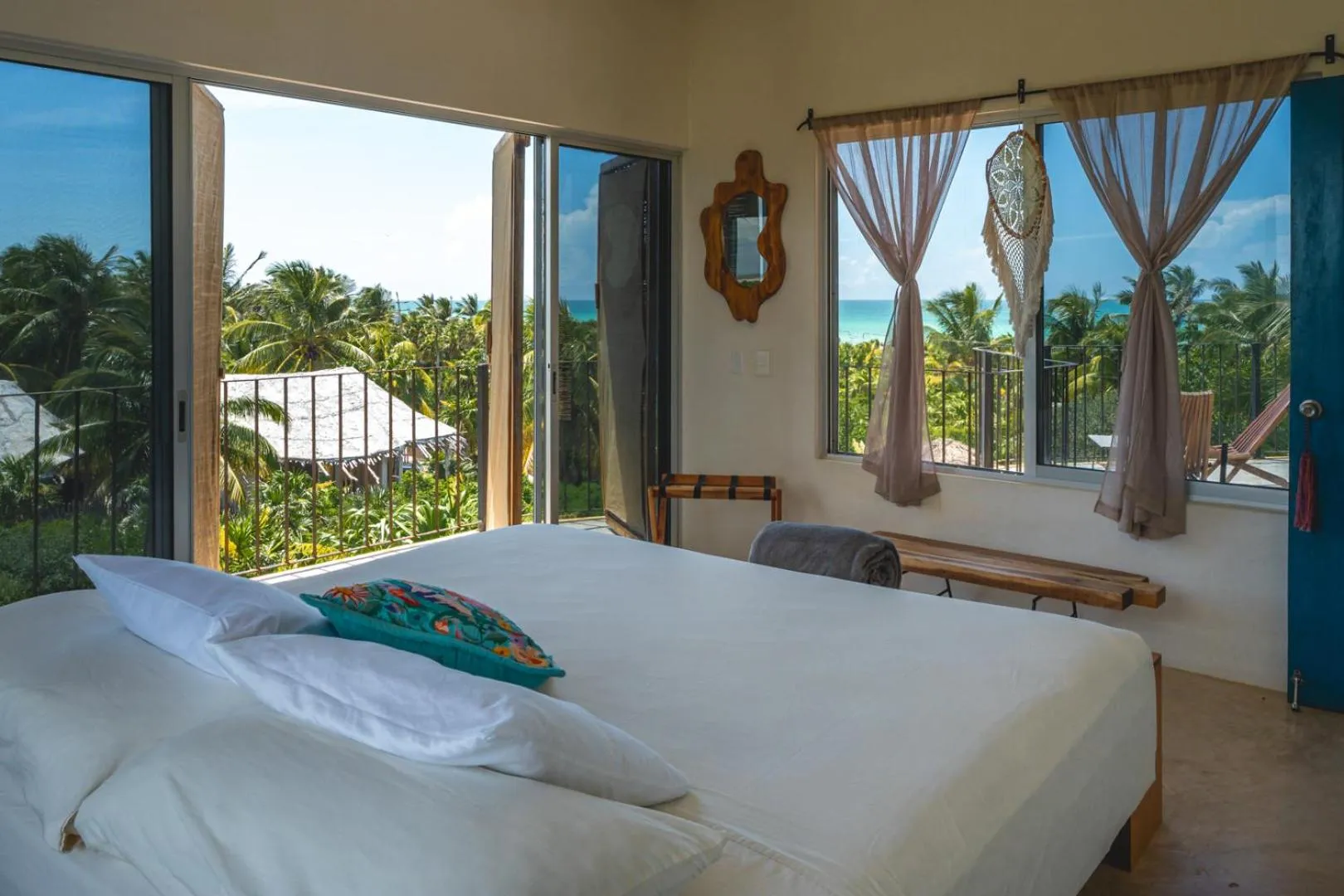 View (from property/room), Bed in Casa Mia El Cuyo Eco Beach Boutique Hotel