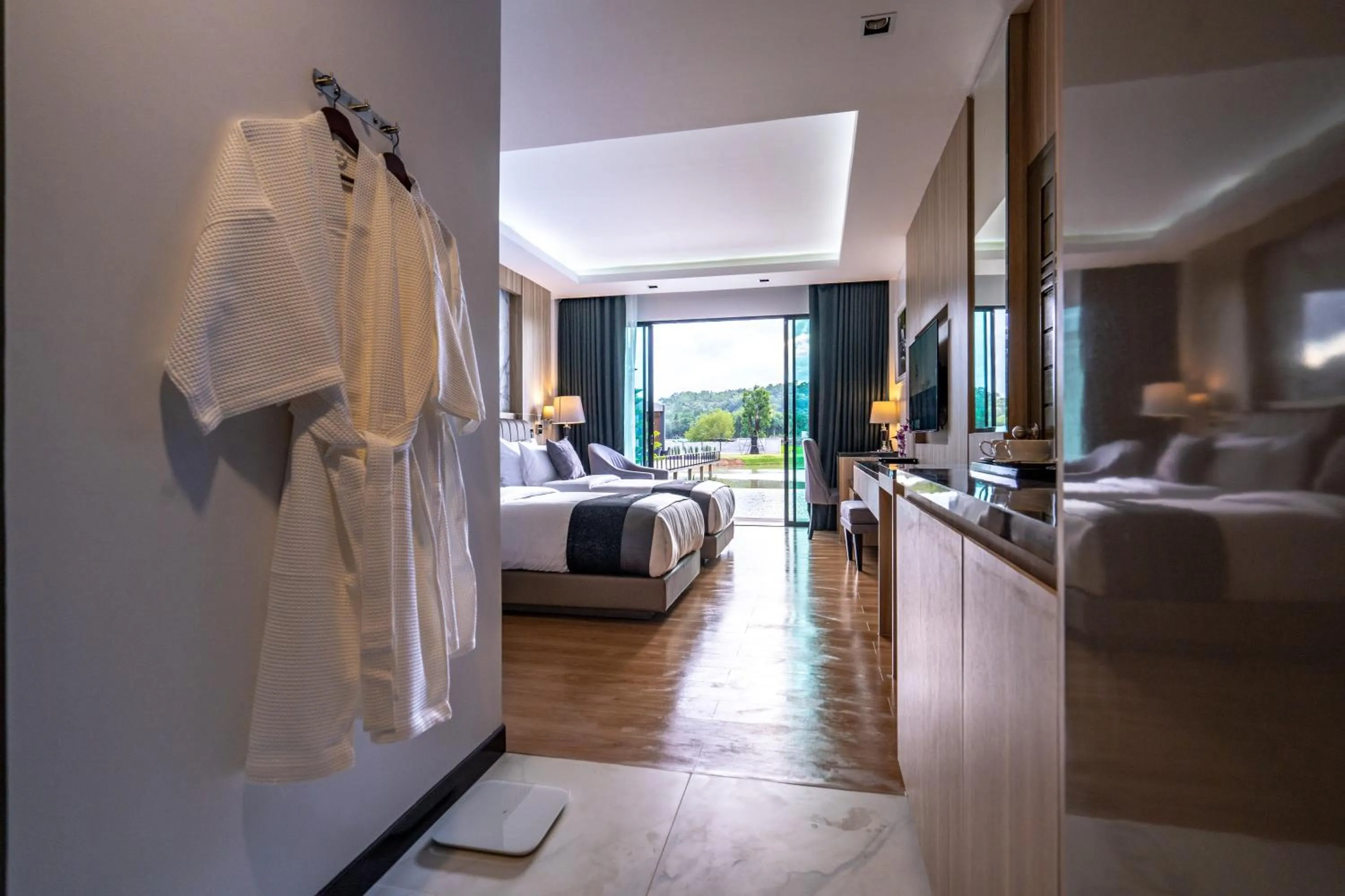 Photo of the whole room, Bed in Pim Pool Villa Nan