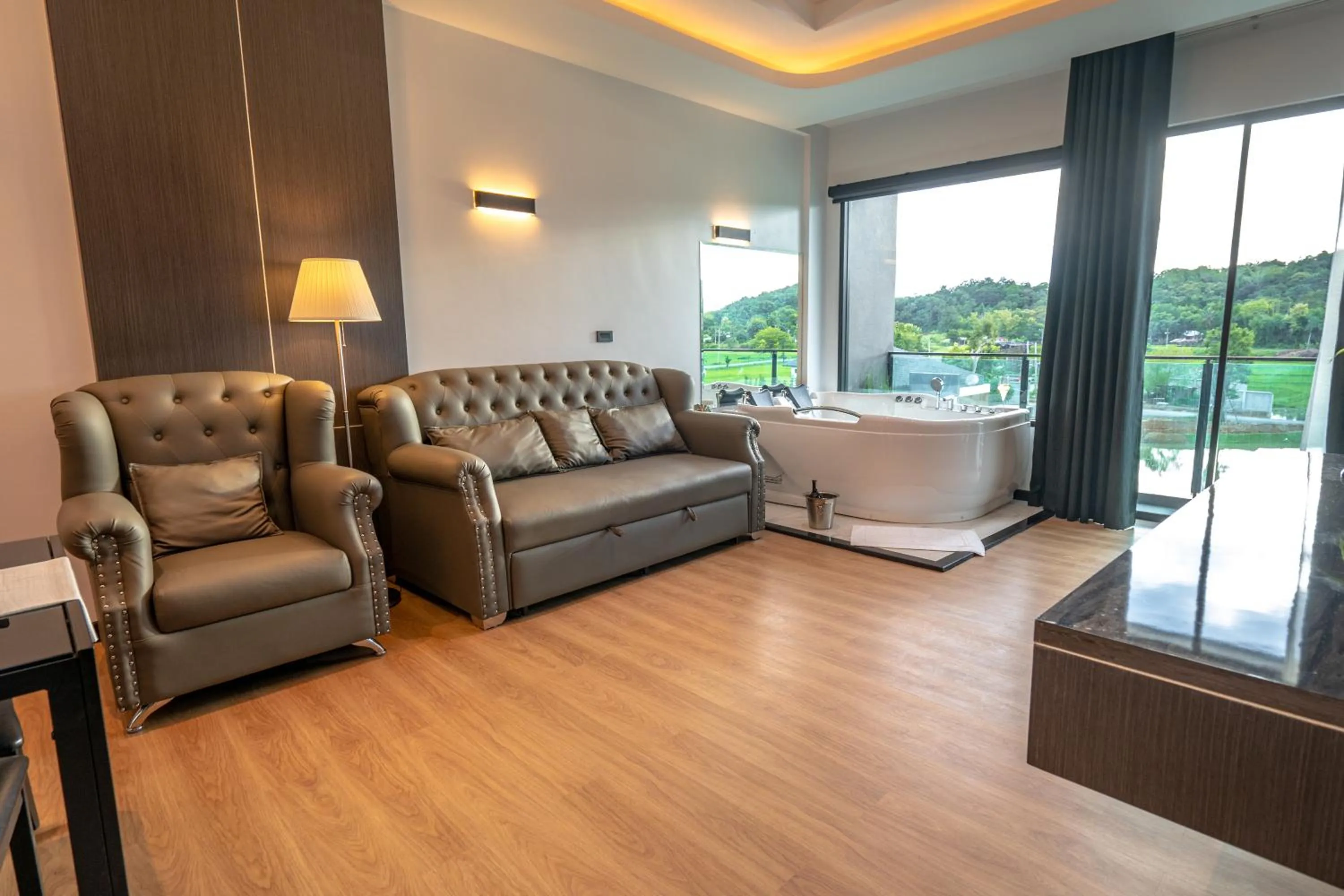 Living room in Pim Pool Villa Nan