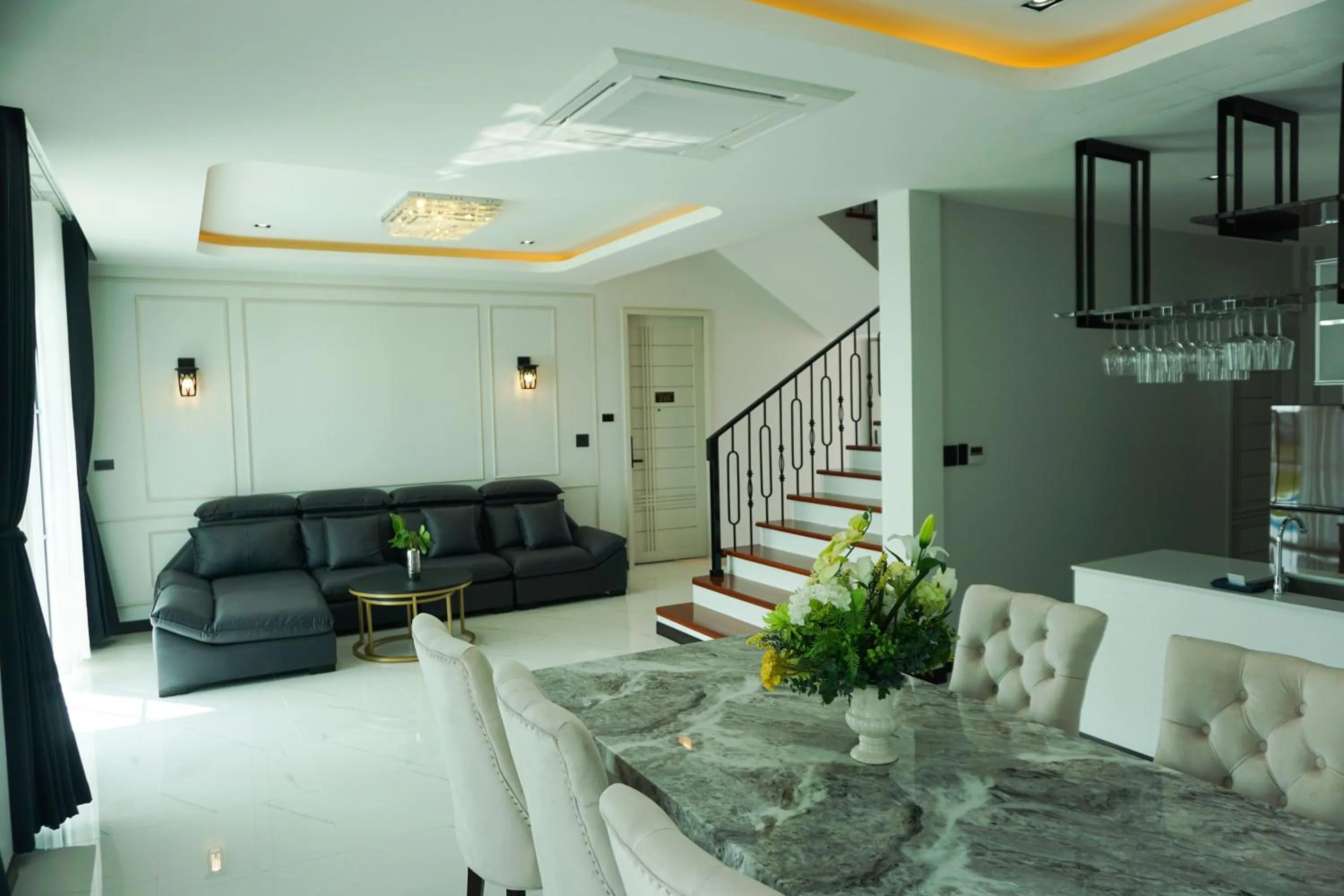 Living room in Pim Pool Villa Nan