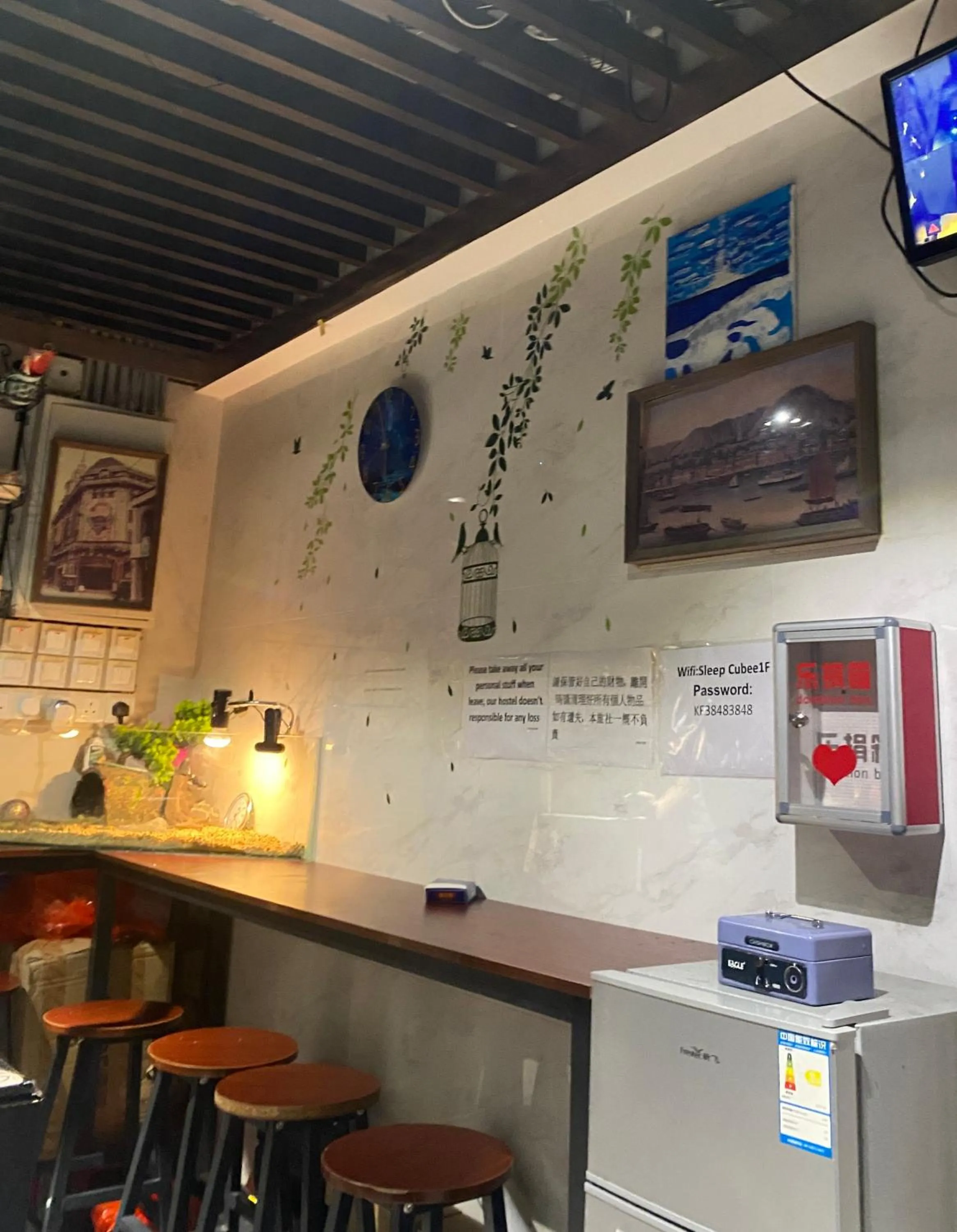 Living room in Sleep Cubee Hostel