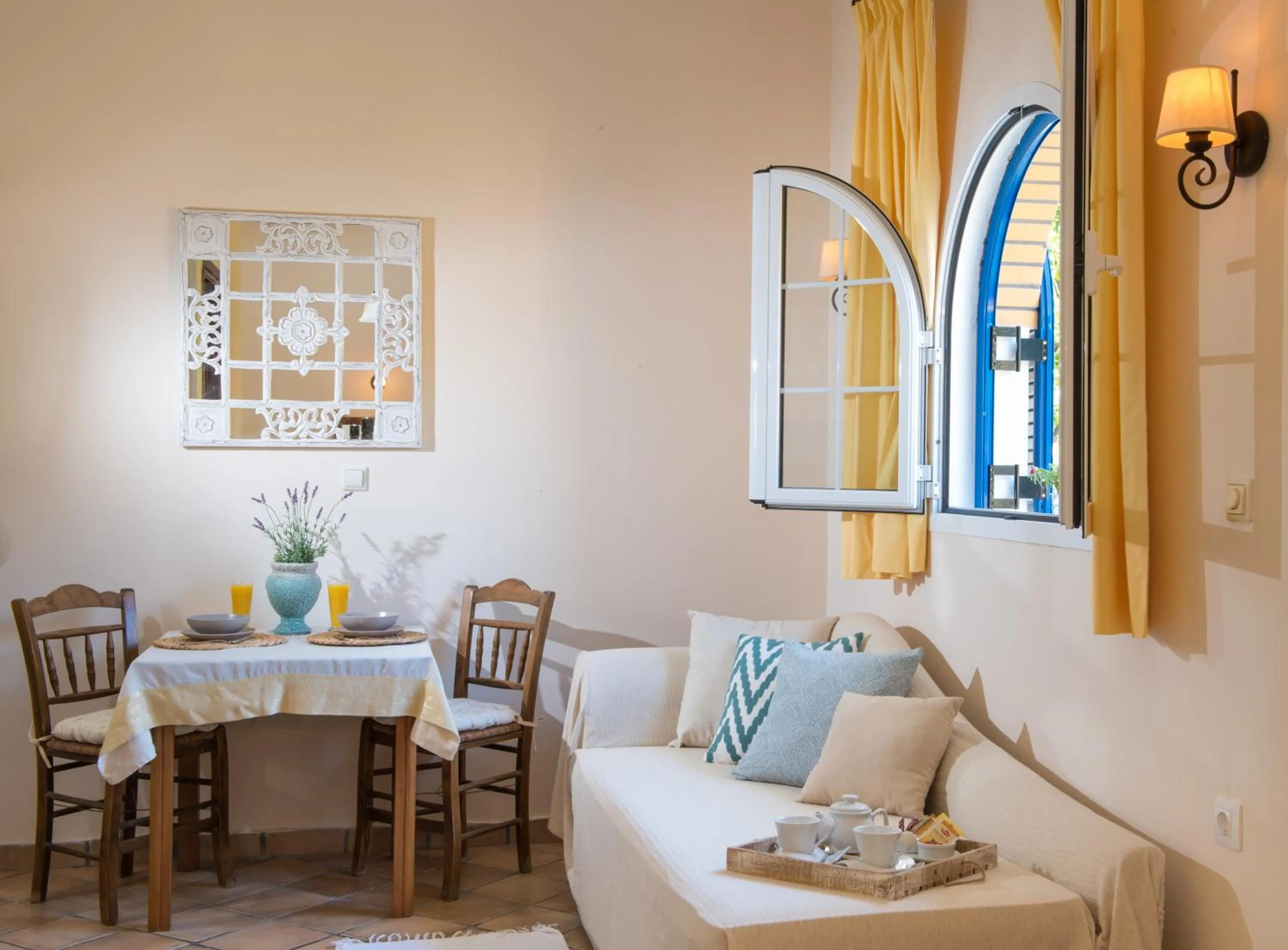 Seating area in Sebastian's - Agios Gordios Beach