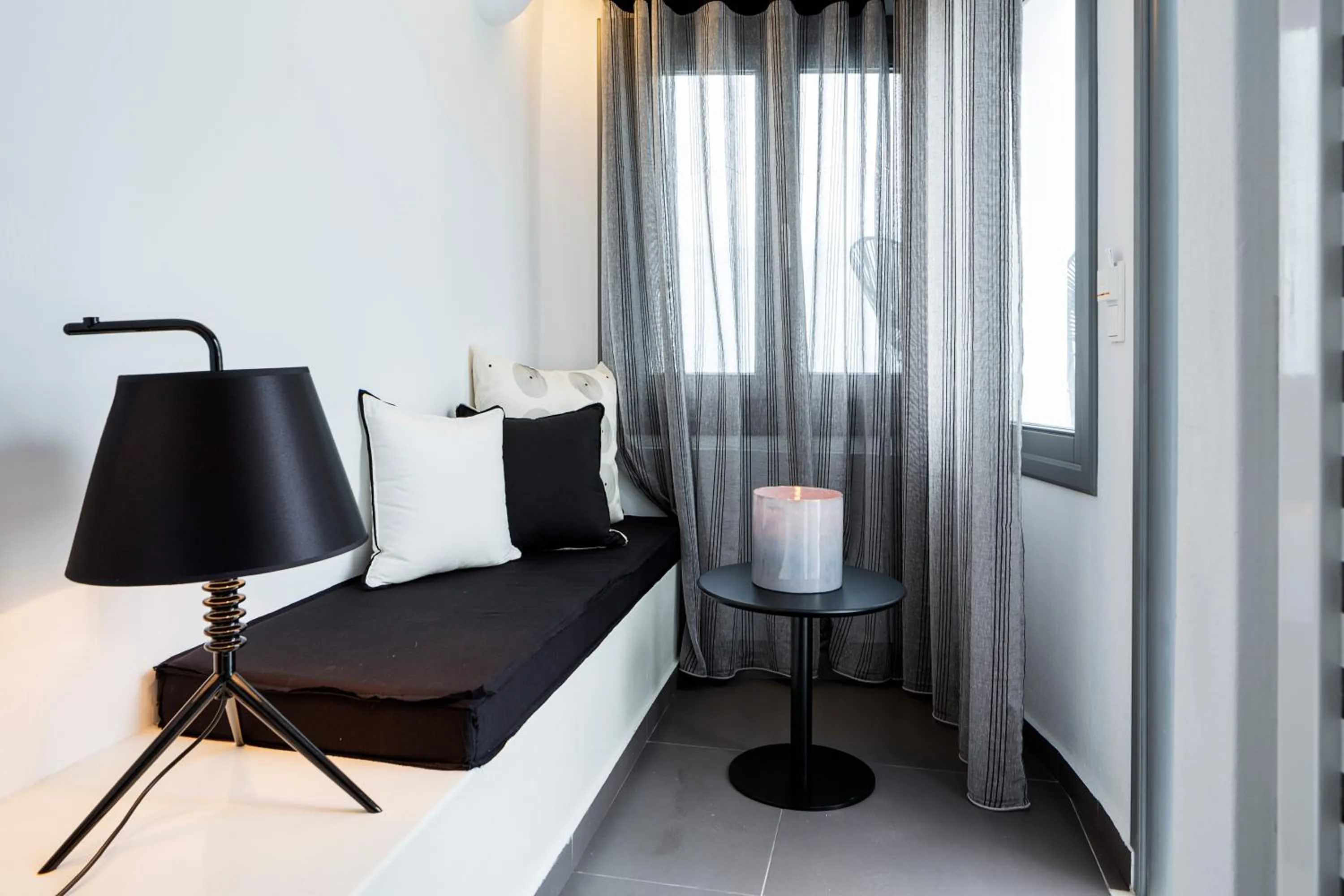 Seating area in Aroma Suites