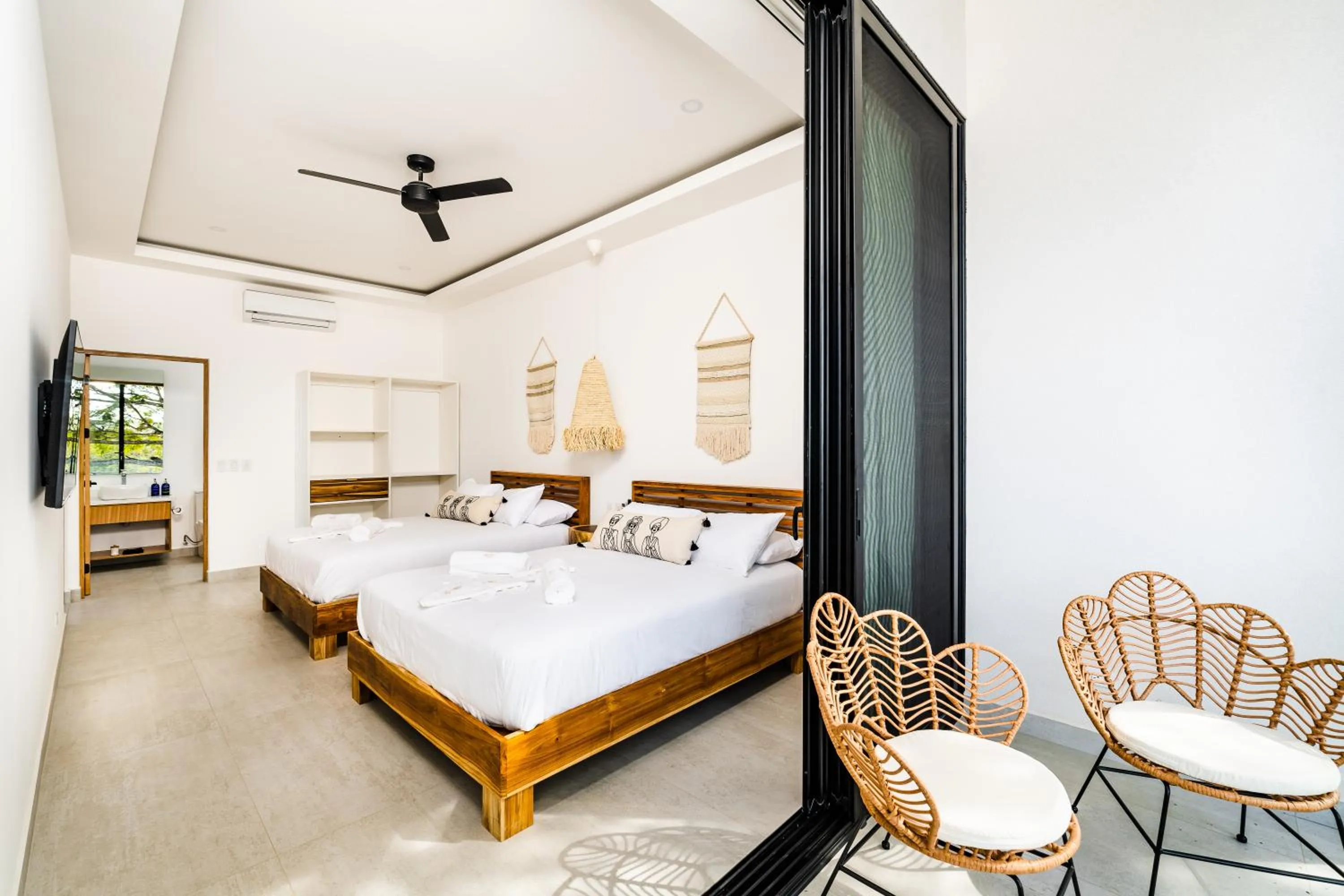 Bed in mVillas Luxury Villas with Beach Club Access & Sauna