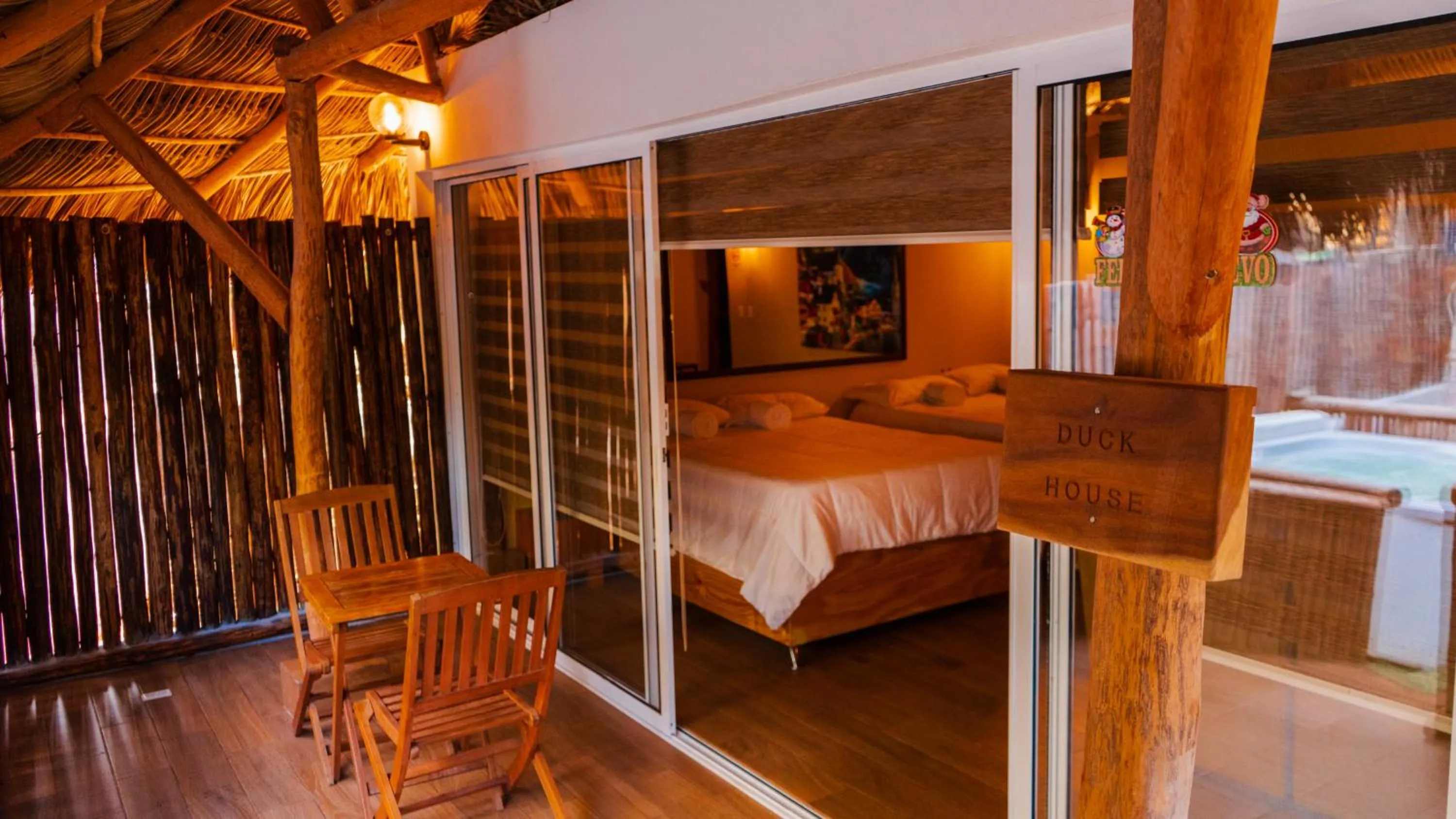 Bed in Palm Valley Cabins