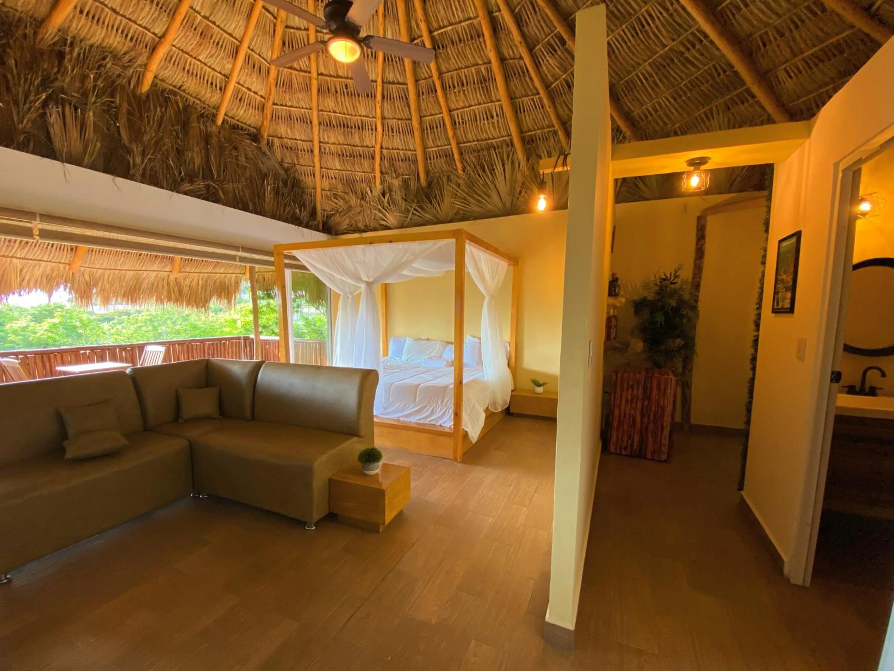 Bed in Palm Valley Cabins