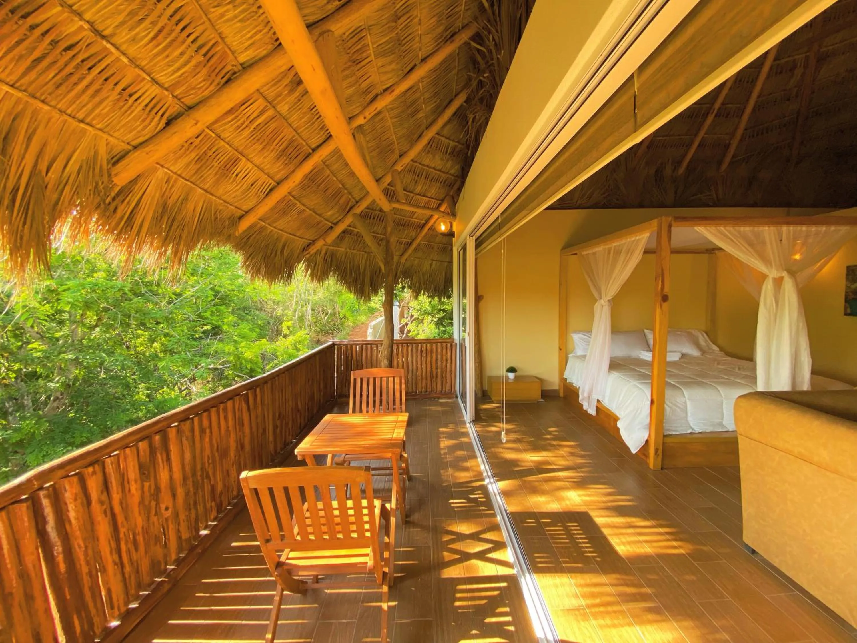 Bed in Palm Valley Cabins
