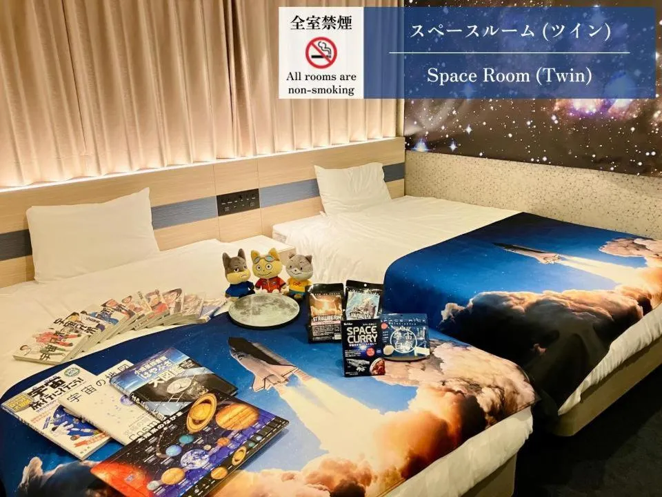 Bed in Henn na Hotel Premier Kagoshima Tenmonkan