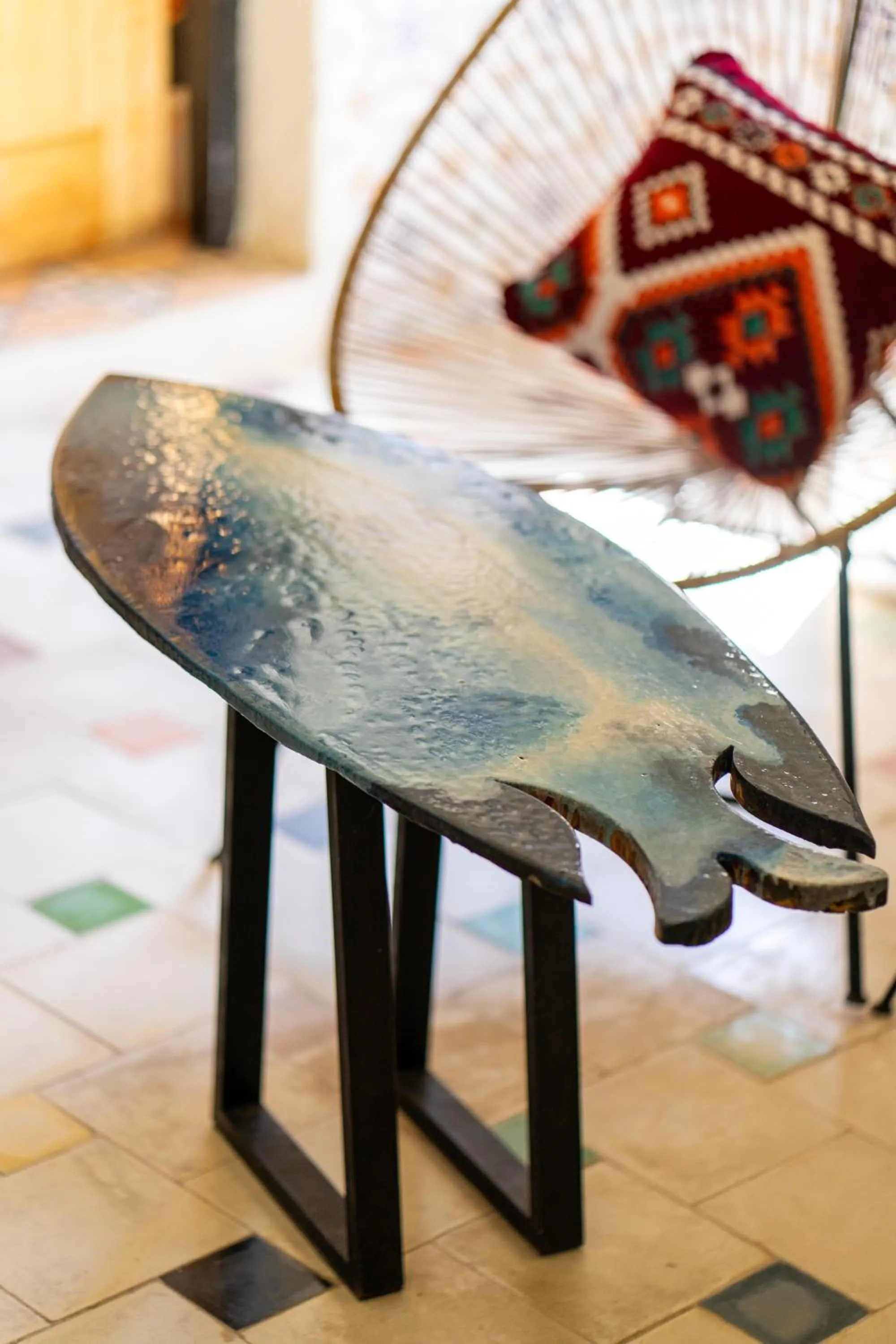 Decorative detail in Anza surfhouse