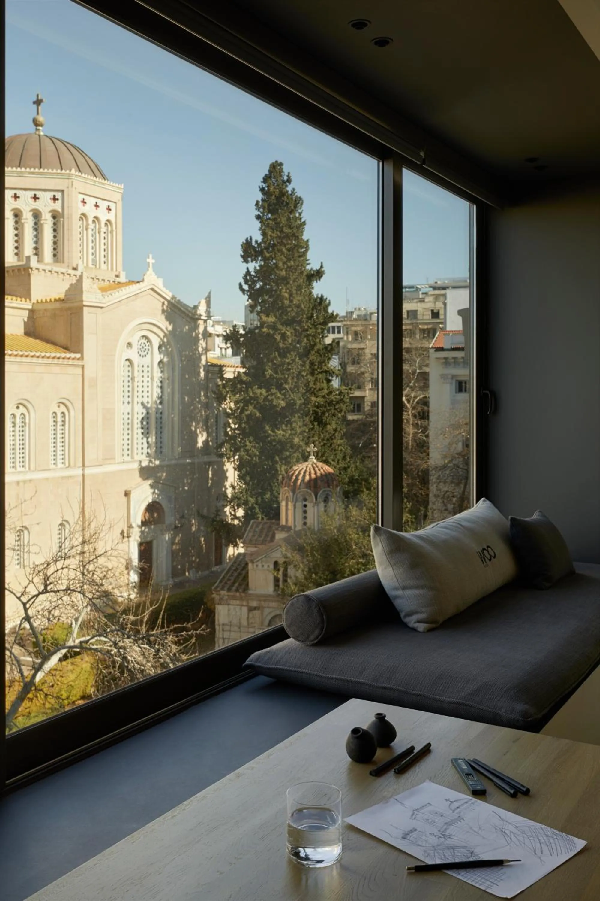 Living room in Athens Woo Suites