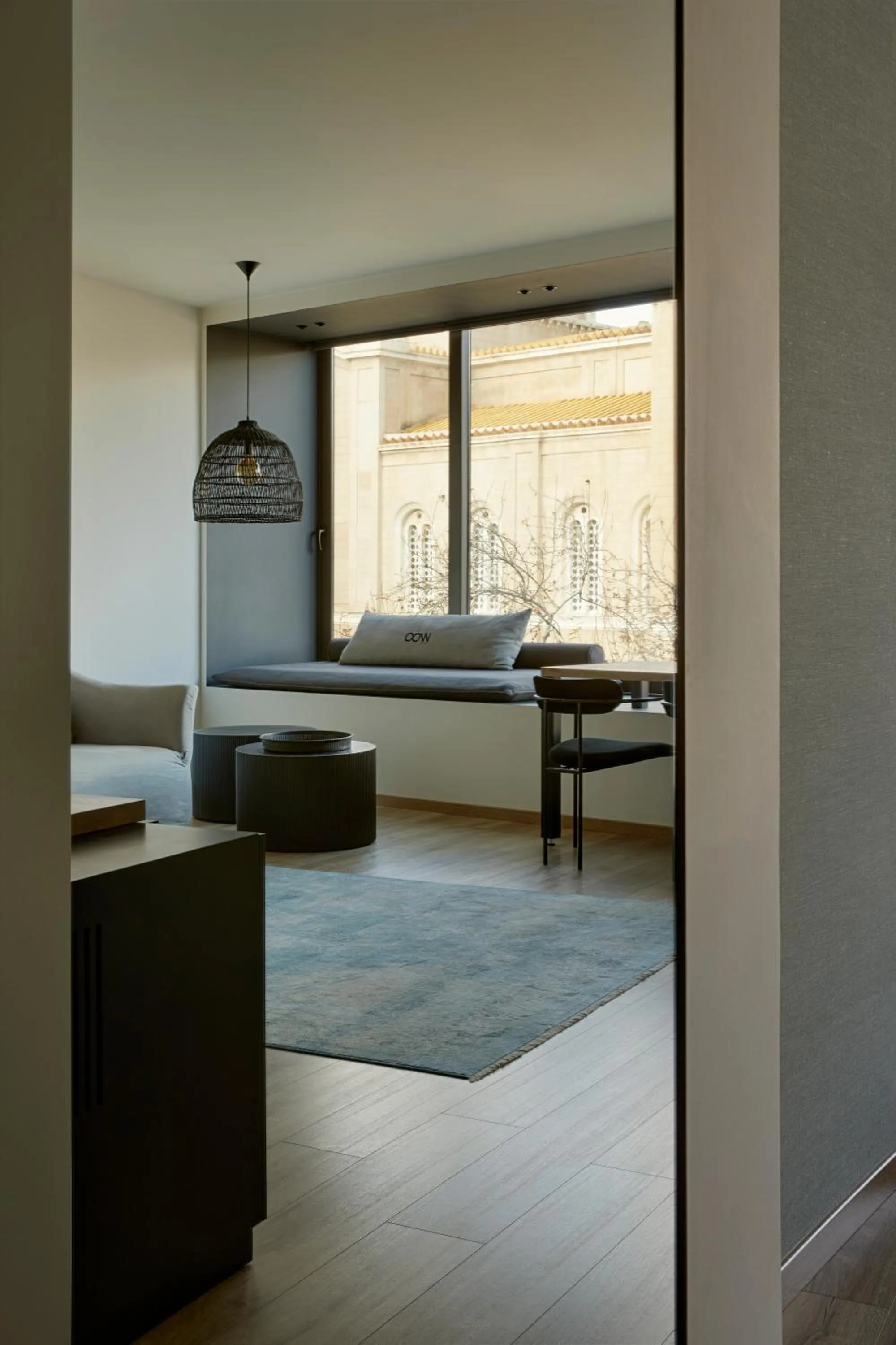 Living room, Bed in Athens Woo Suites