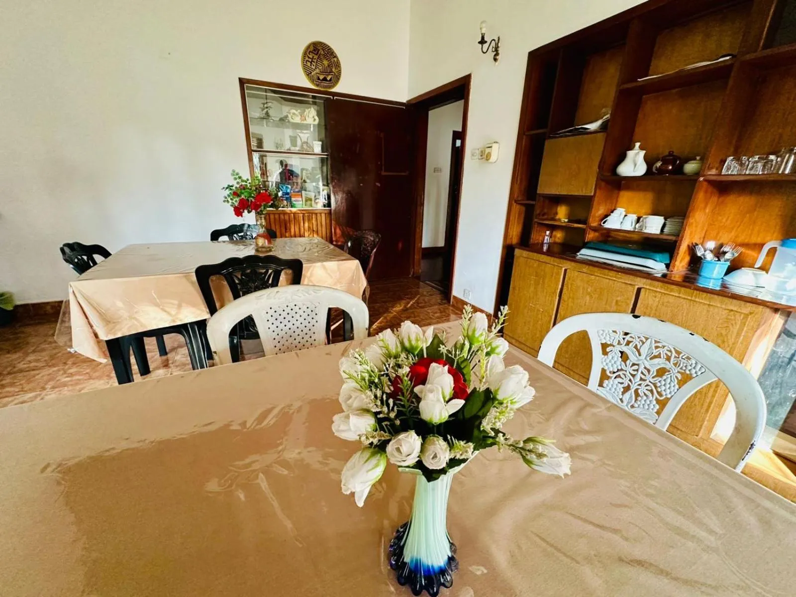 Dining area in Lazy Bear Best Hostel in Kandy