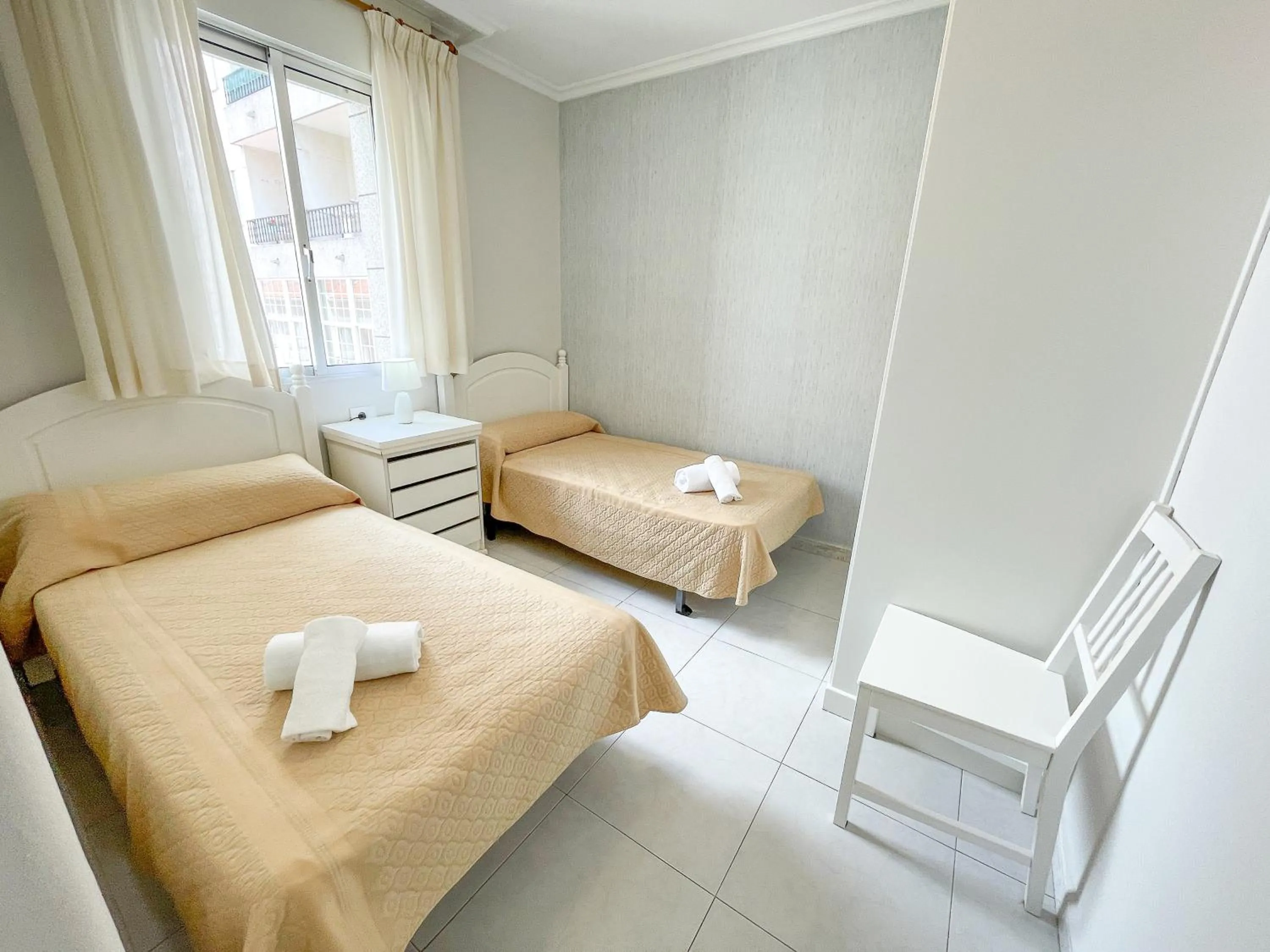 Bedroom, Bed in Apartamentos Portonovo 3000