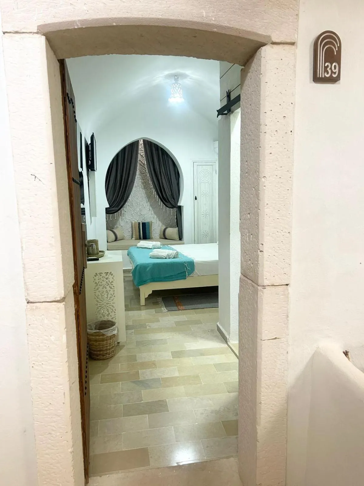 Bed in Hôtel Djerba Authentique - Au centre de Midoun