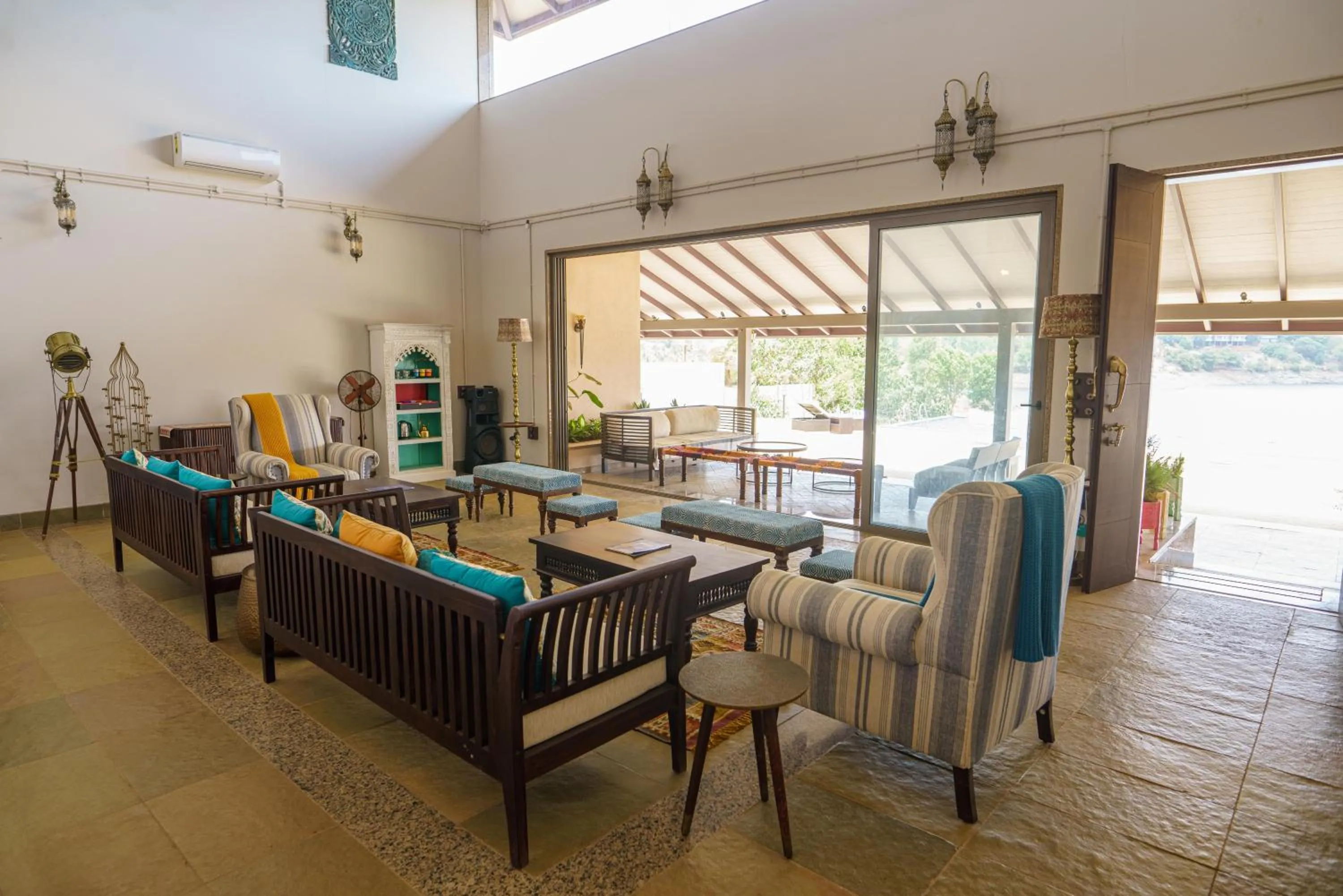 Living room in ama Stays & Trails Mirayan, Nashik