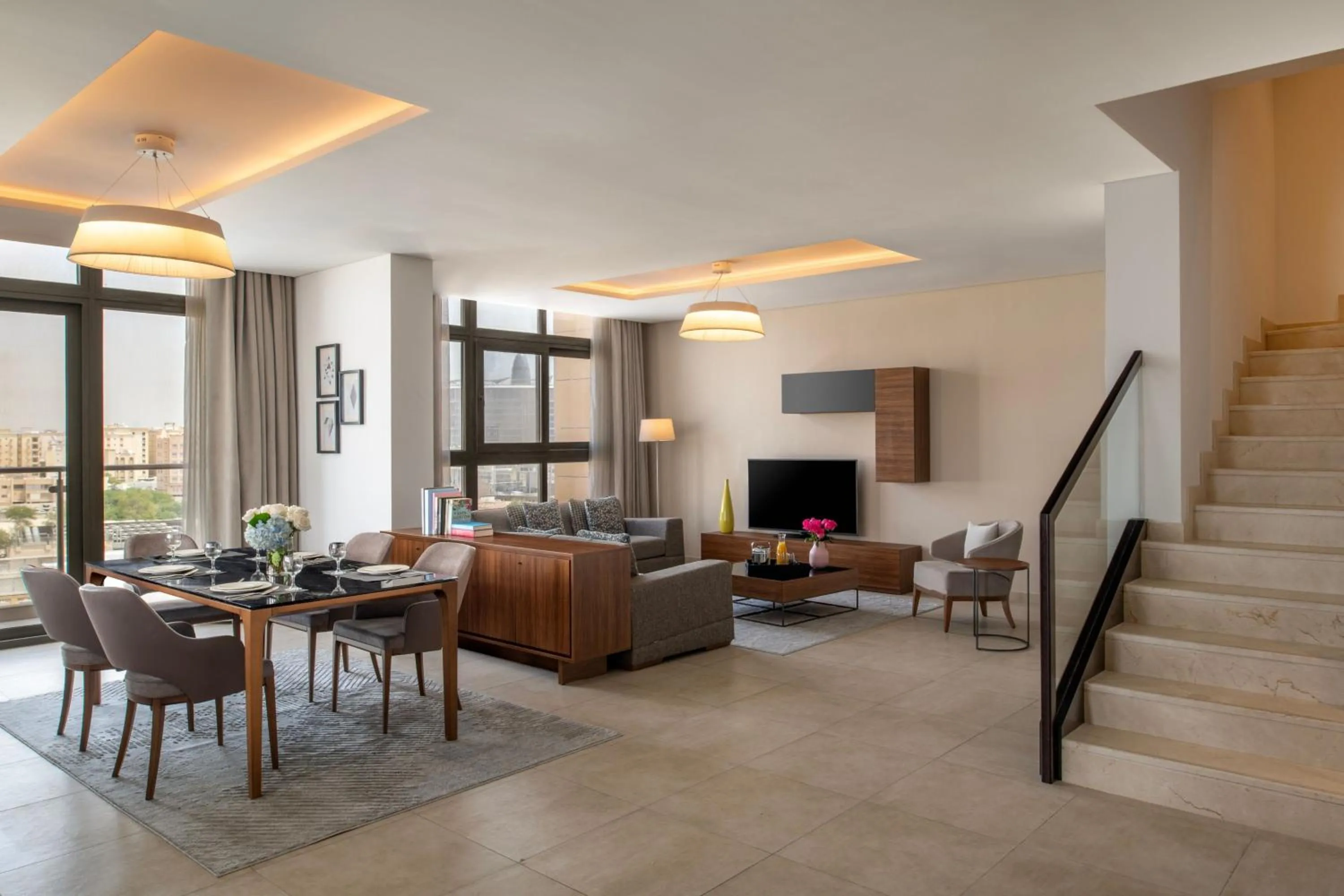 Photo of the whole room in Marriott Executive Apartments Doha, Le Mirage City Walk