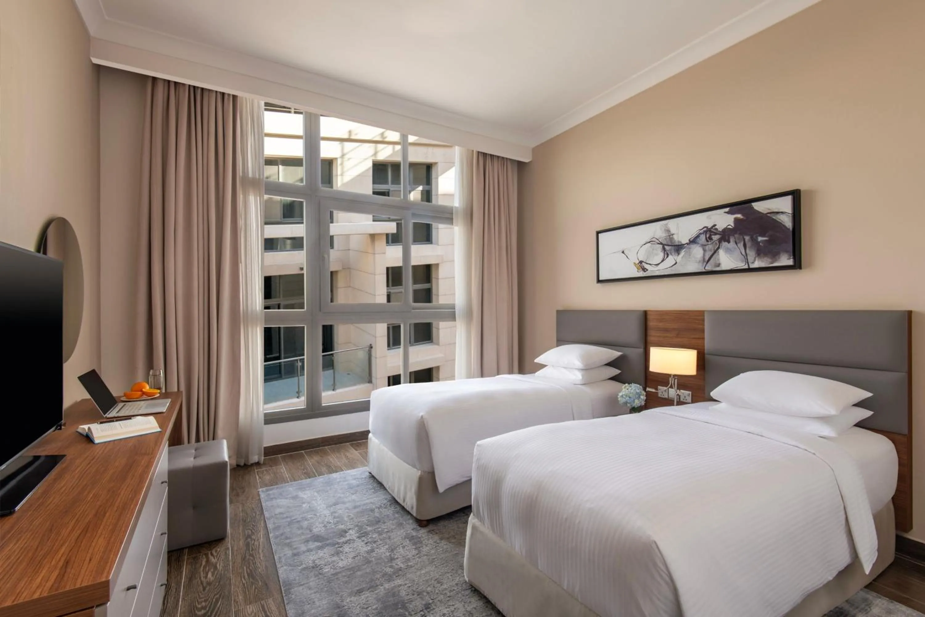 Bedroom, Bed in Marriott Executive Apartments Doha, Le Mirage City Walk