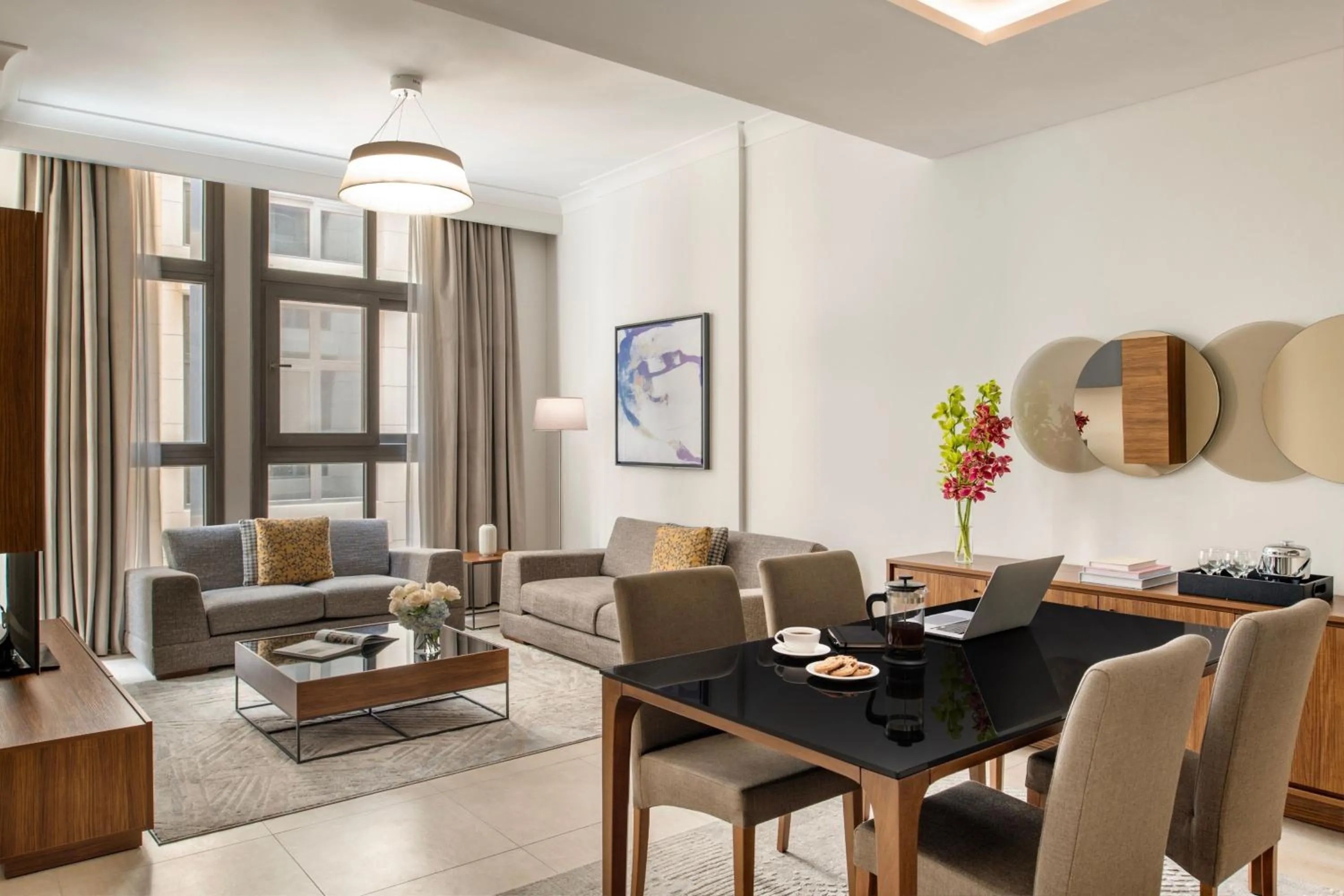 Photo of the whole room in Marriott Executive Apartments Doha, Le Mirage City Walk