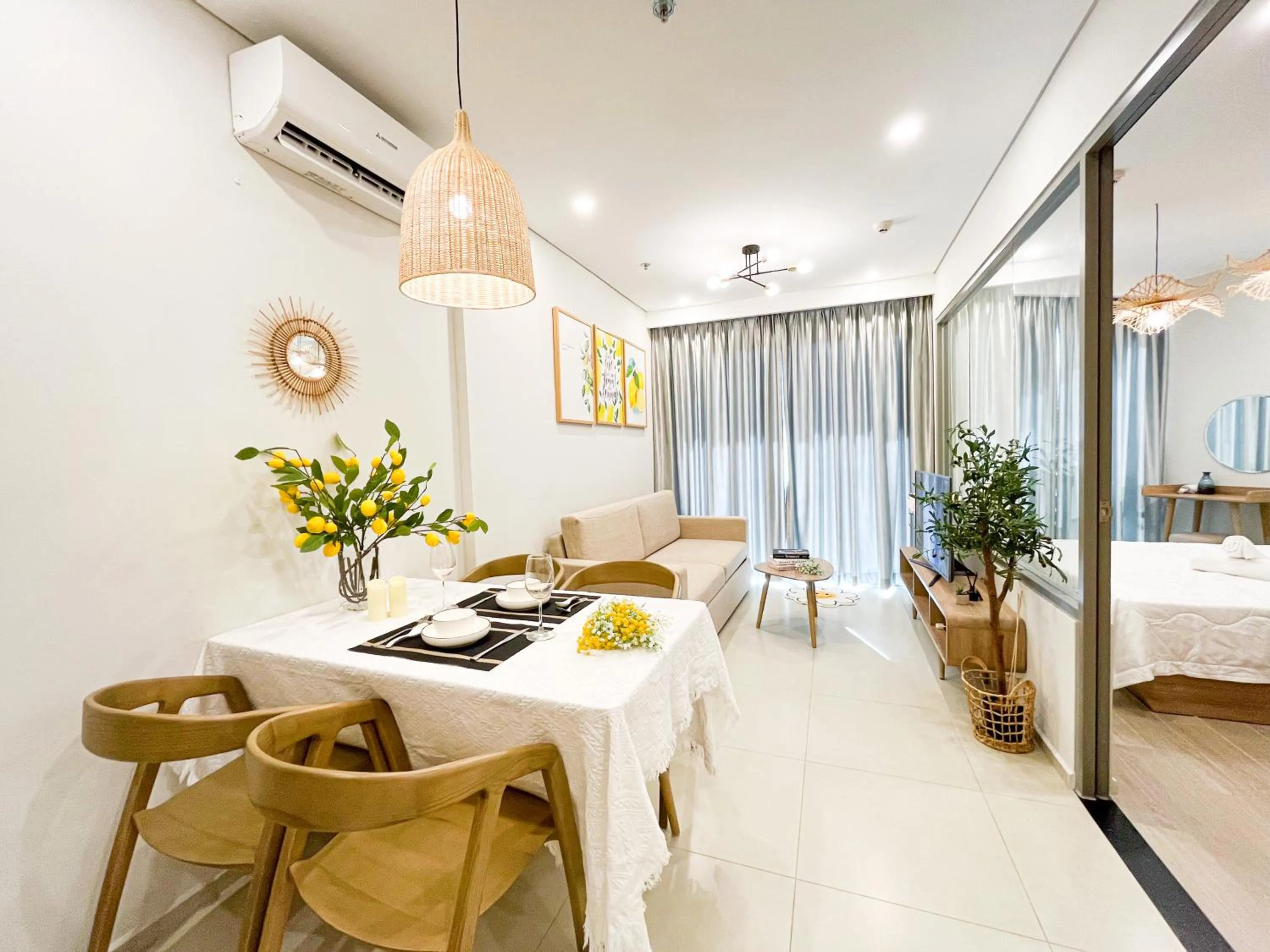 Bed in The Sóng Apartment Vũng Tàu - Mita House