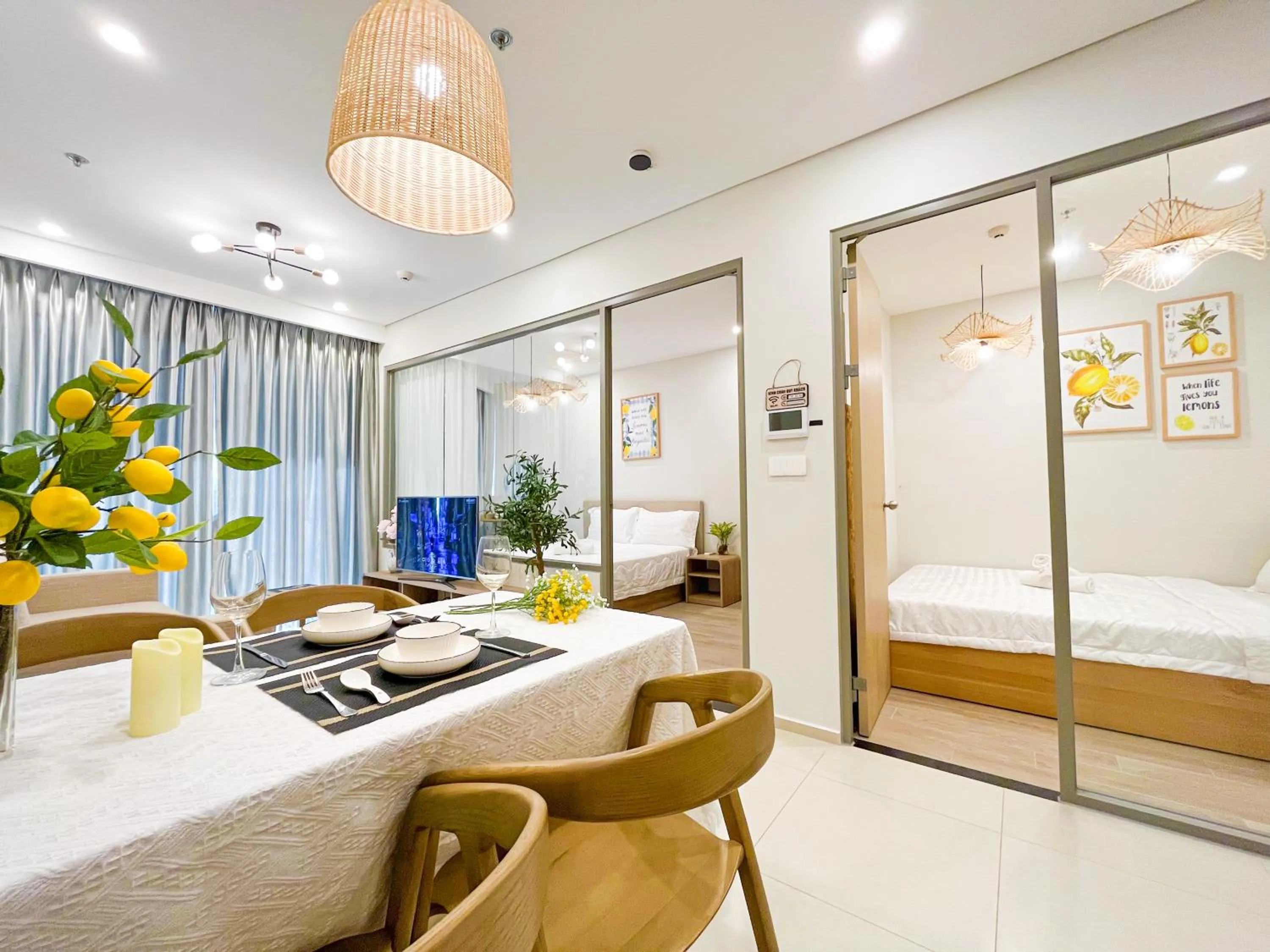 Bed in The Sóng Apartment Vũng Tàu - Mita House