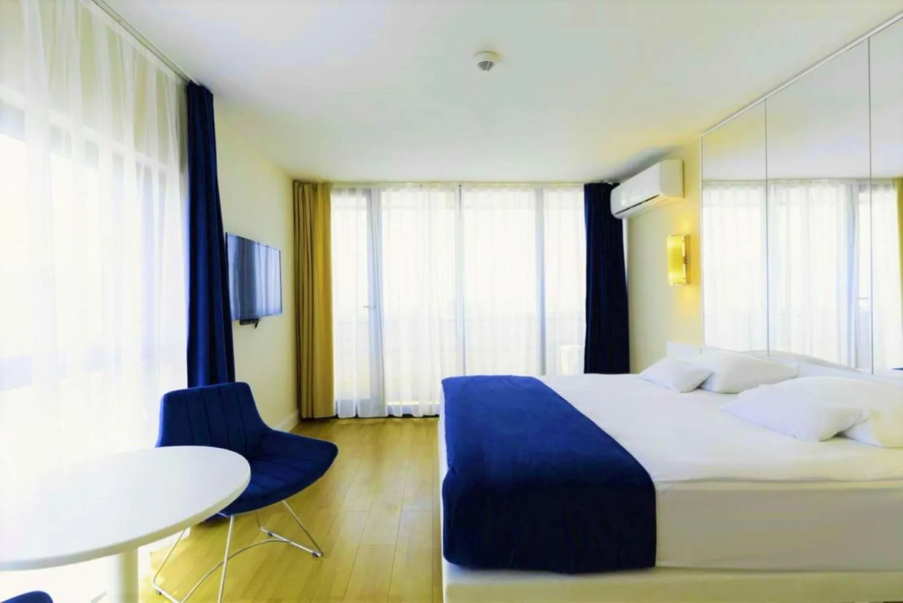 Bed in Elegance Sea View Aparthotel In Orbi City Batumi