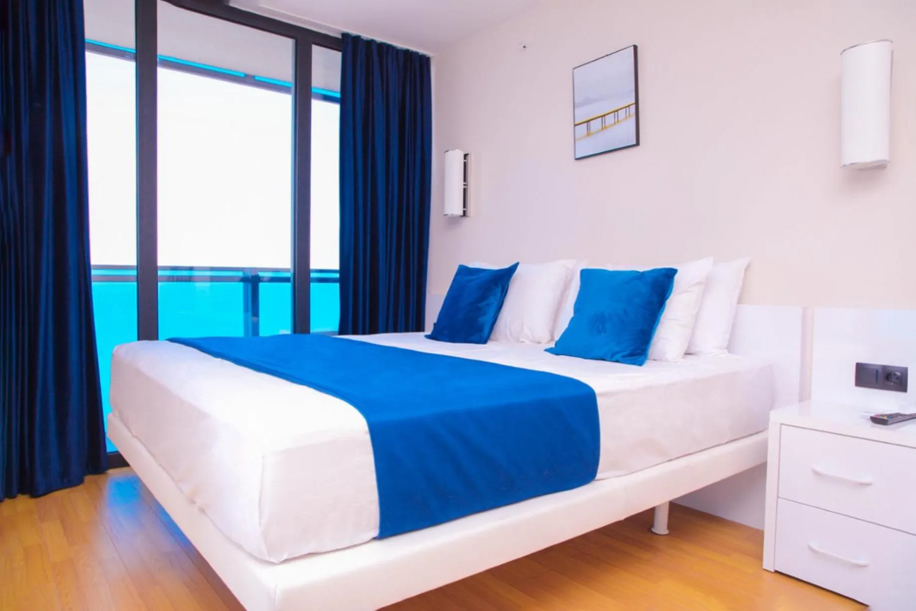 Bed in Elegance Sea View Aparthotel In Orbi City Batumi