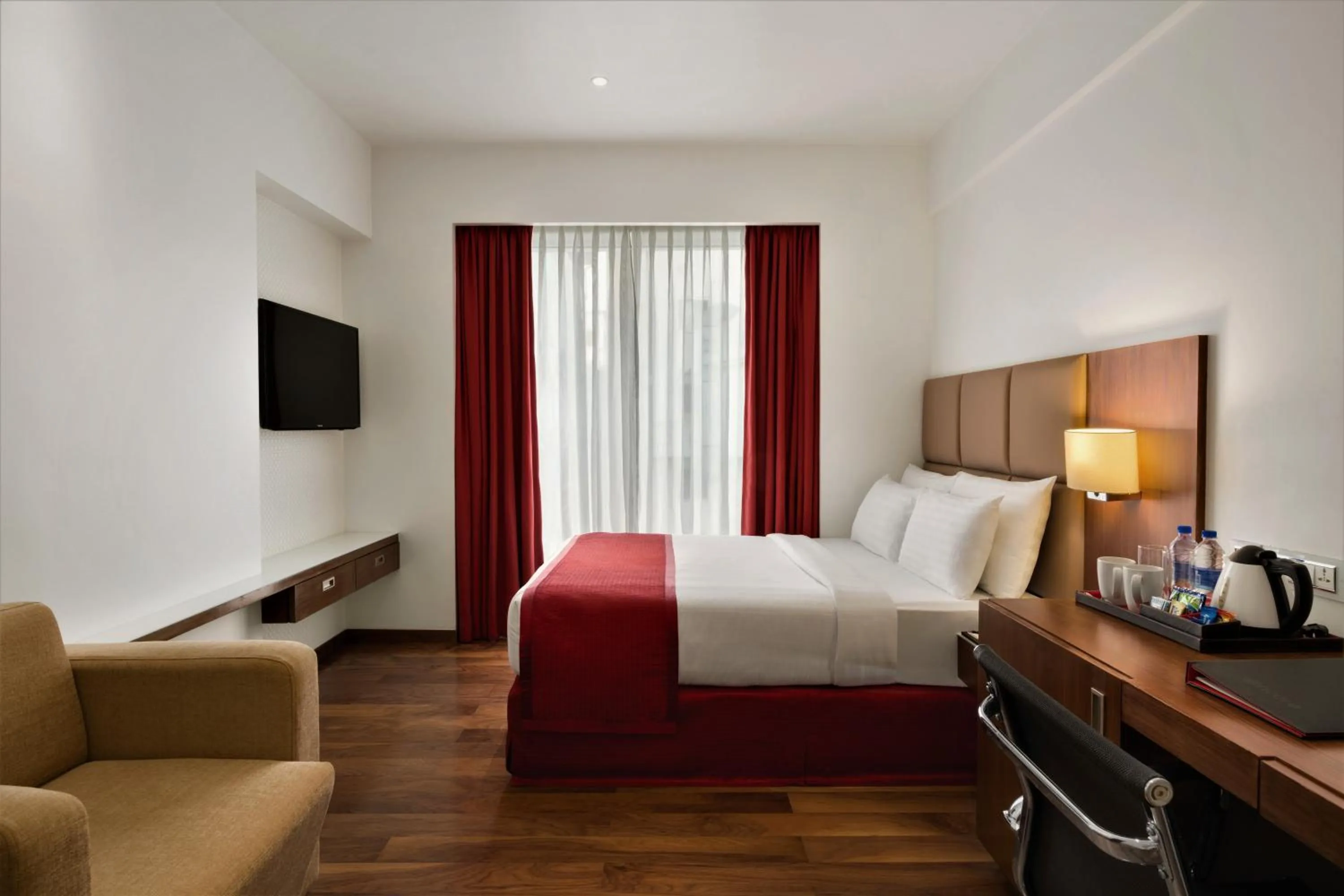 Bedroom, Bed in Ramada Encore Domlur Bangalore