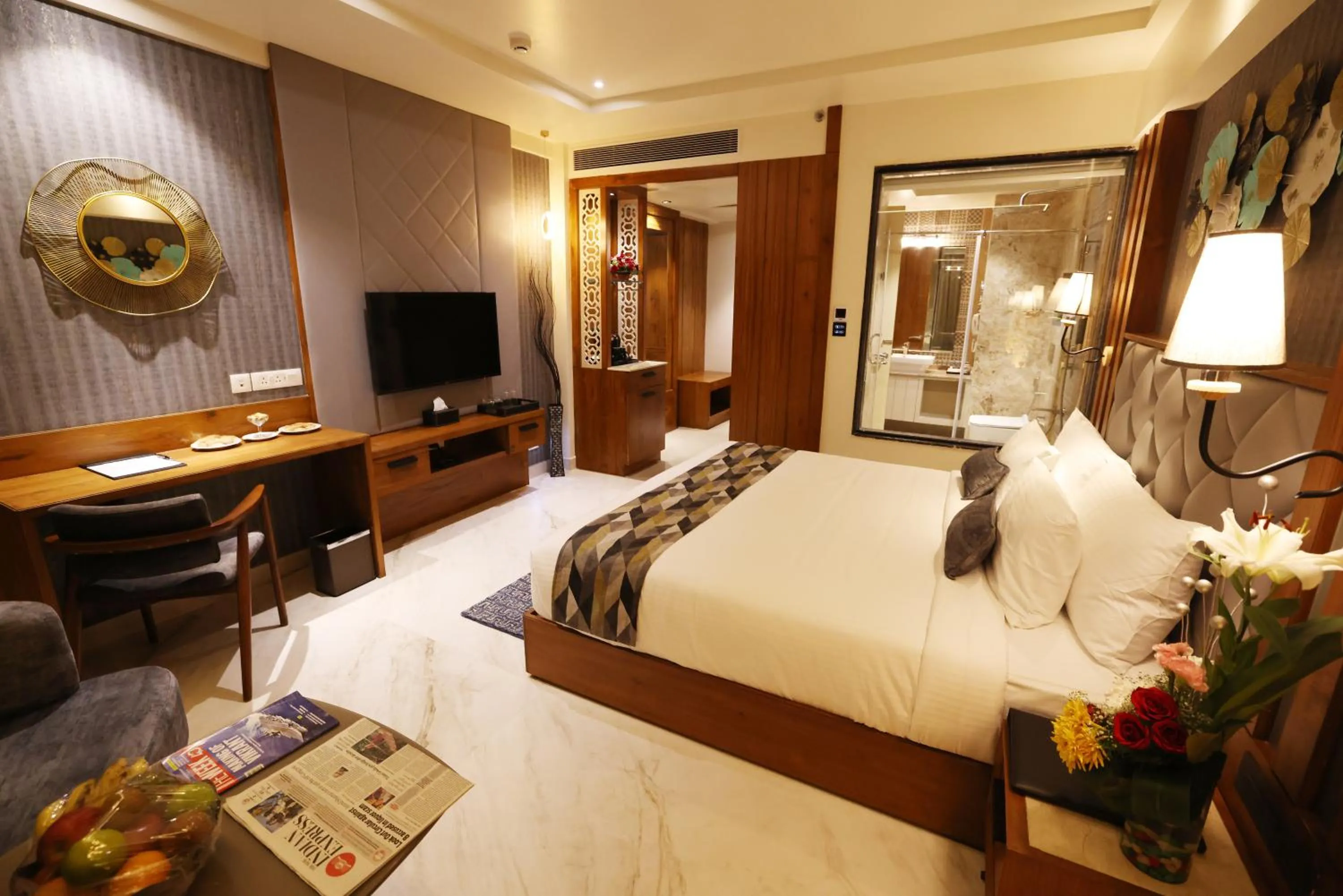 TV and multimedia, Bed in AJ Grand Hotel