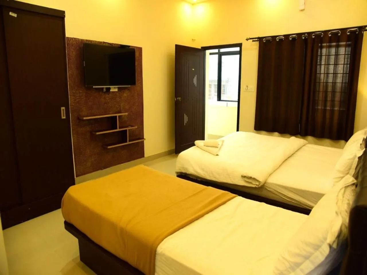 Bedroom, Bed in MG Residency