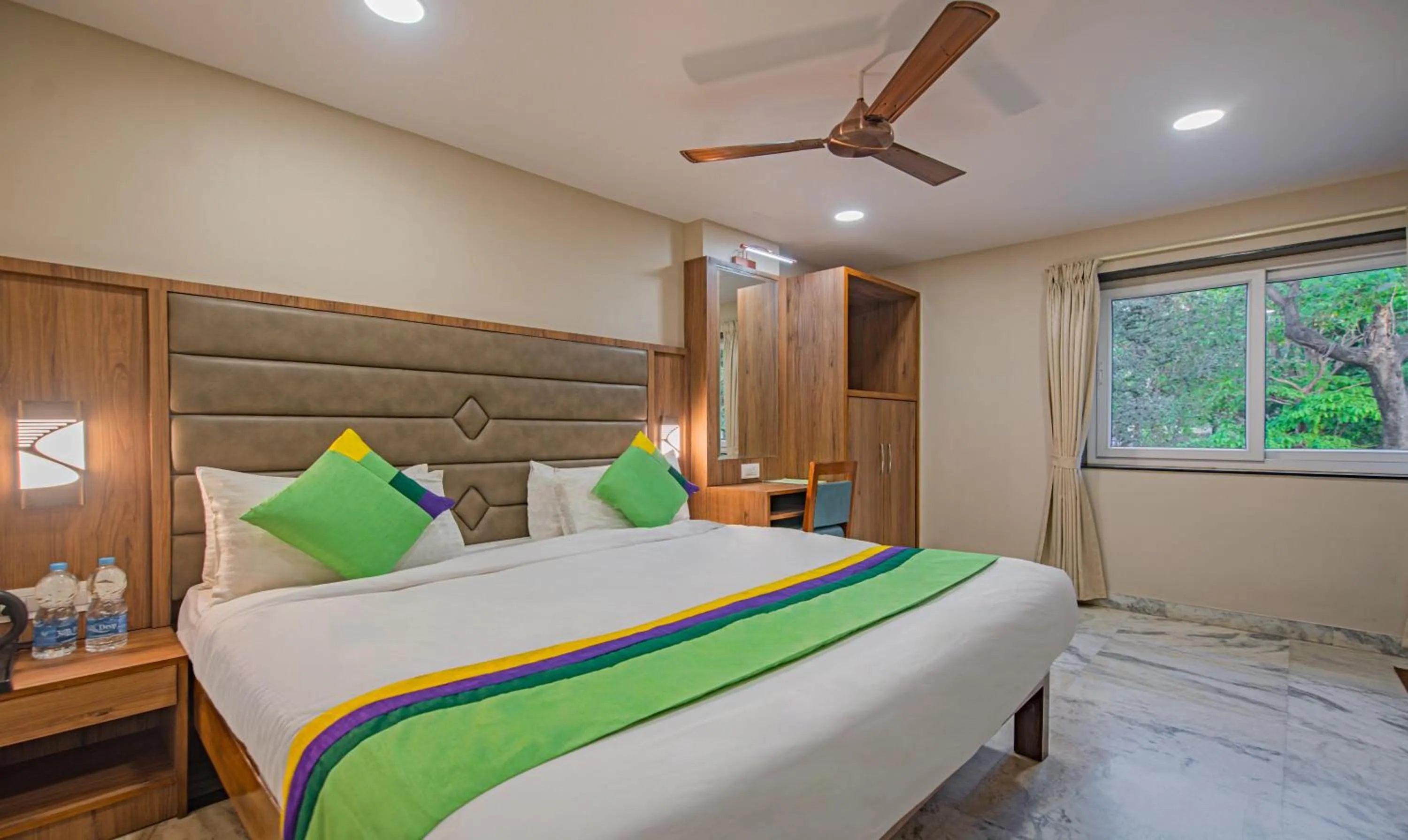 Bedroom, Bed in Treebo Gyani's