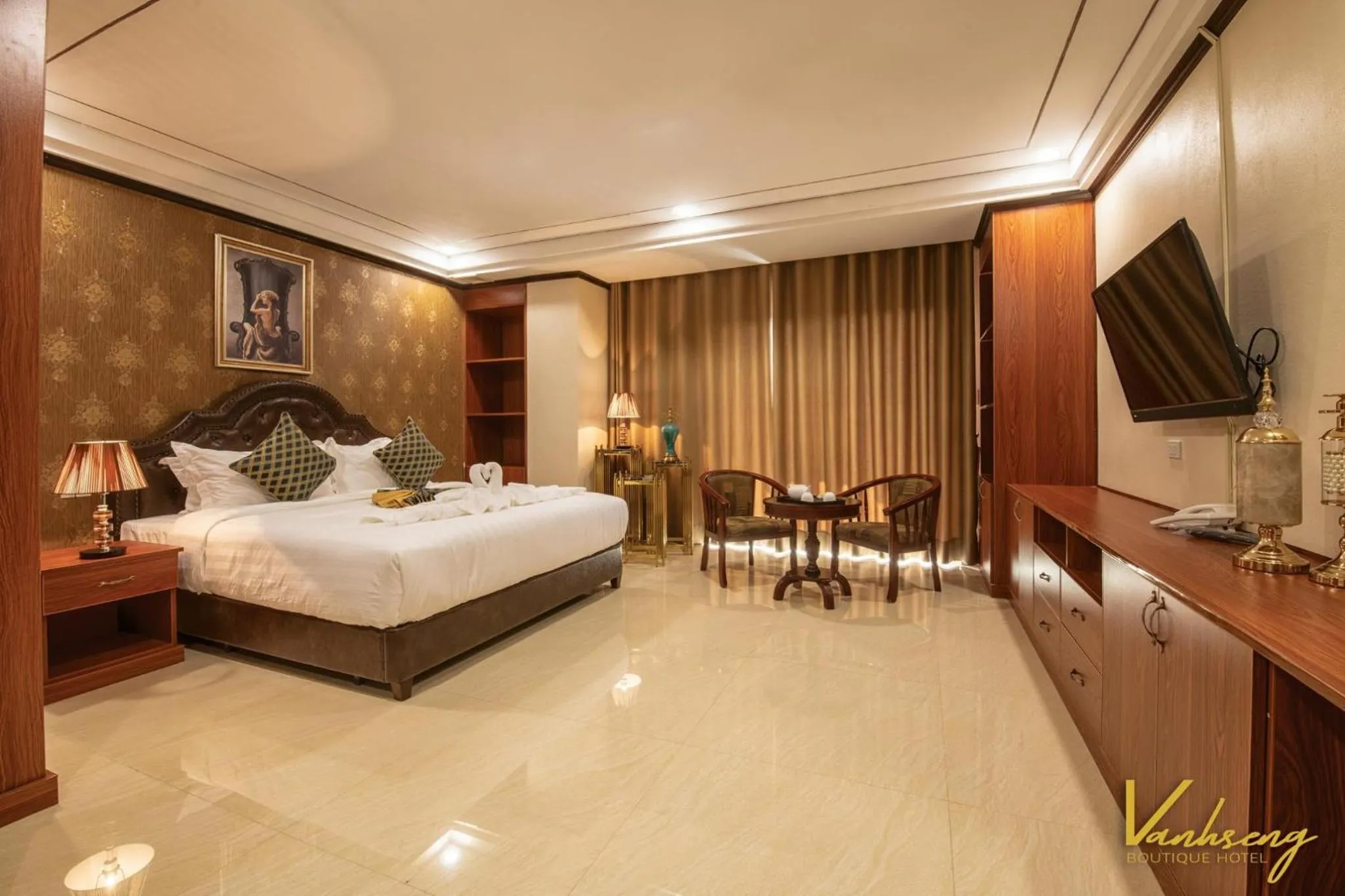Photo of the whole room, Bed in VANHSENG BOUTIQUE VIENTIANE HOTEL