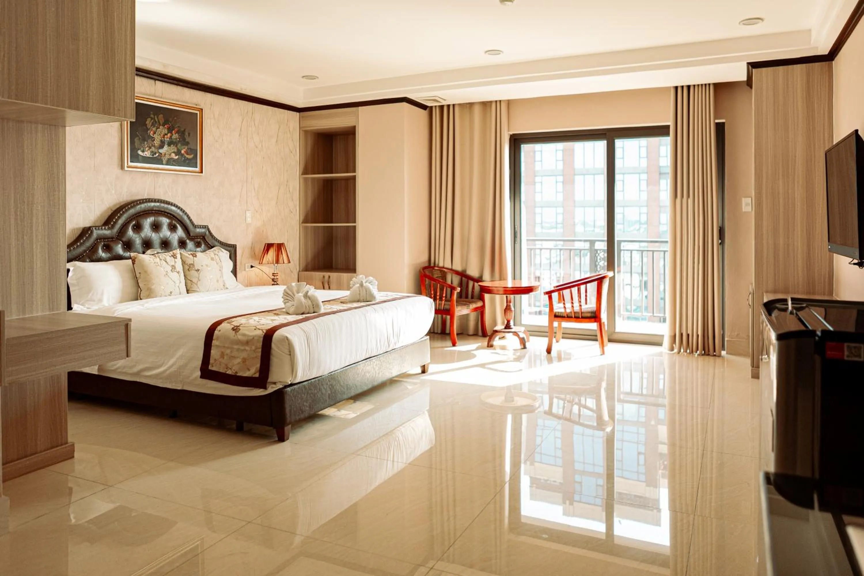 Bed in VANHSENG BOUTIQUE VIENTIANE HOTEL