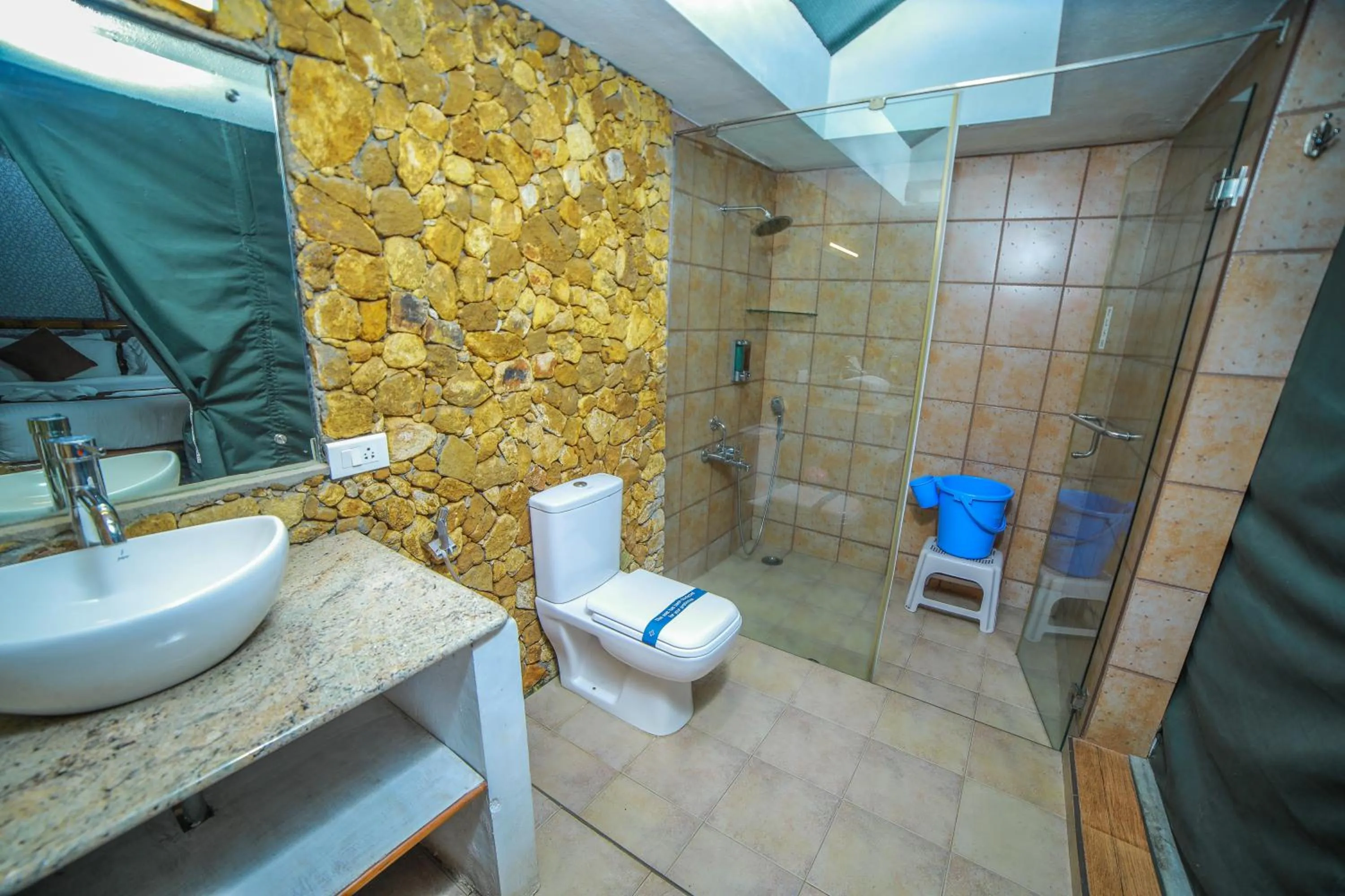 Bathroom in WOW Bison Woods Organic Veg Resort - Yercaud