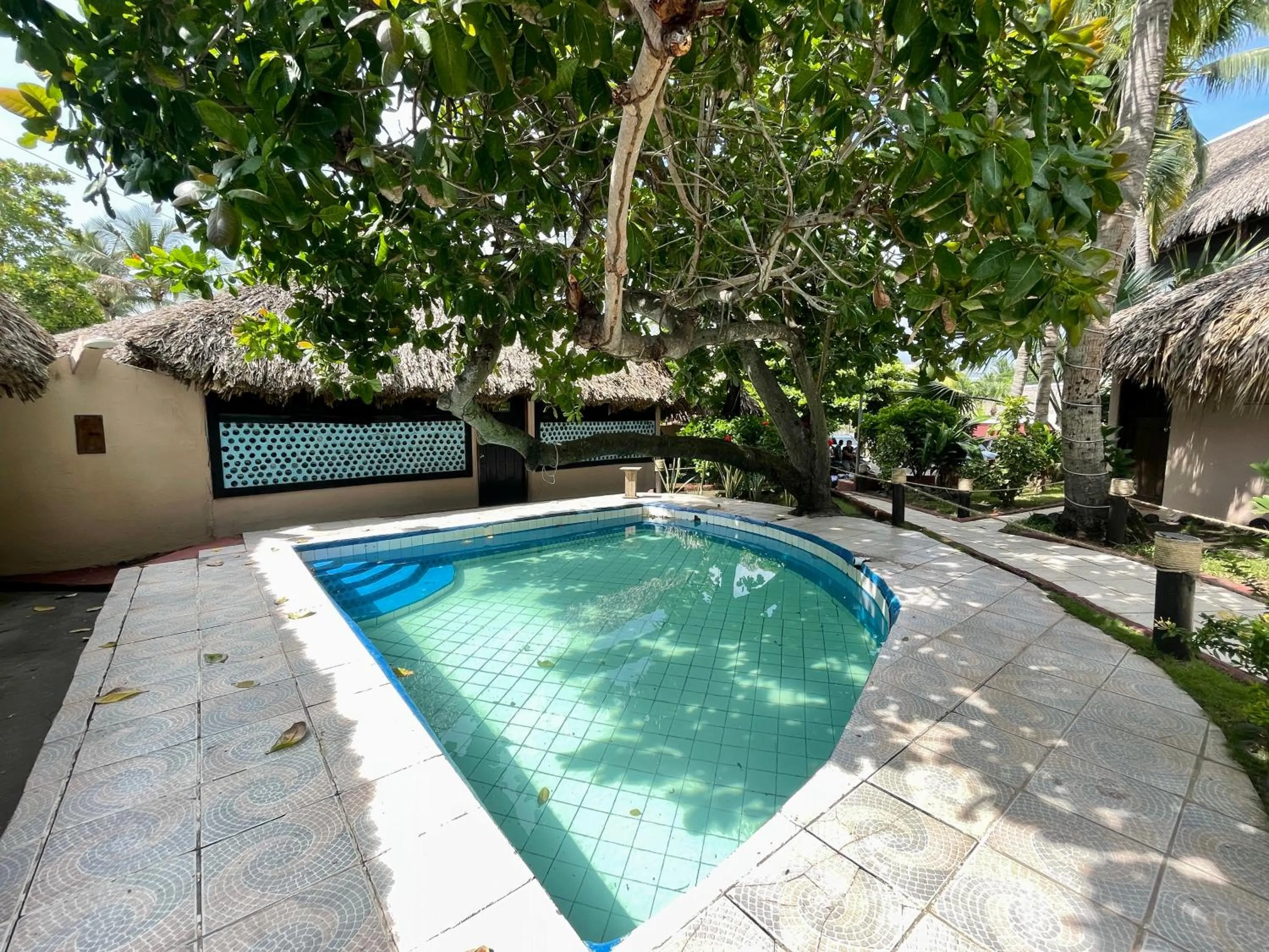 Pool view in Johnnys Place Hotel