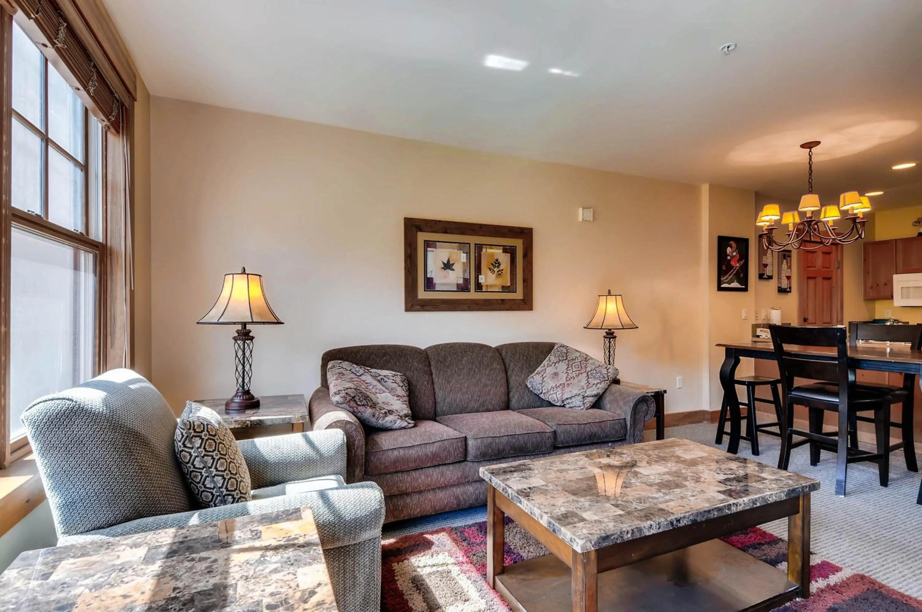 Living room in The Springs Condominiums by Keystone Resort