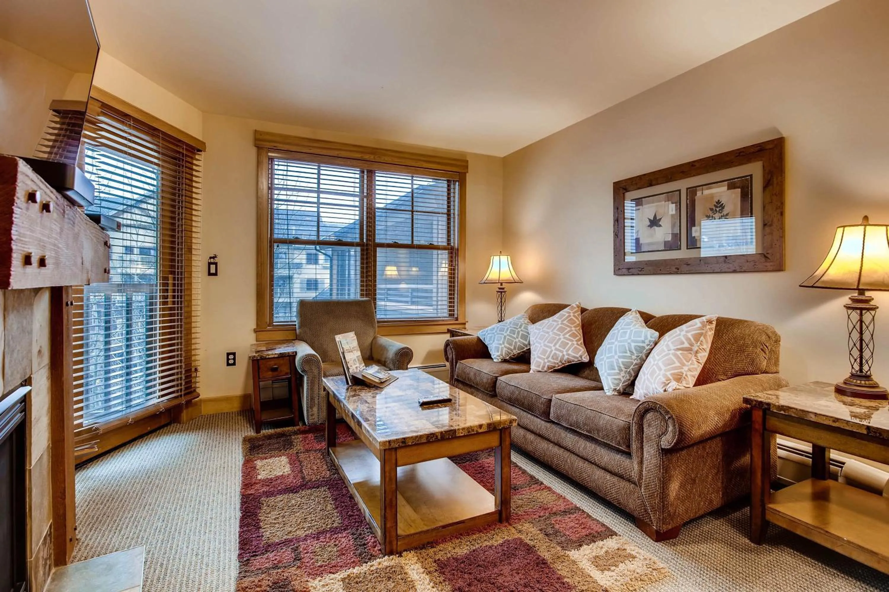 Living room in The Springs Condominiums by Keystone Resort