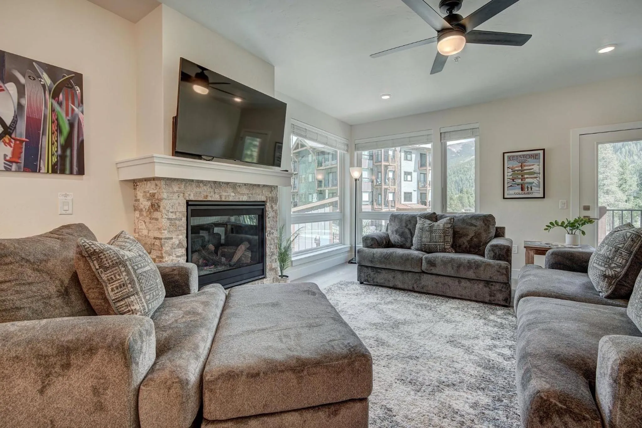 Living room in Clearwater Lofts by Keystone Resort