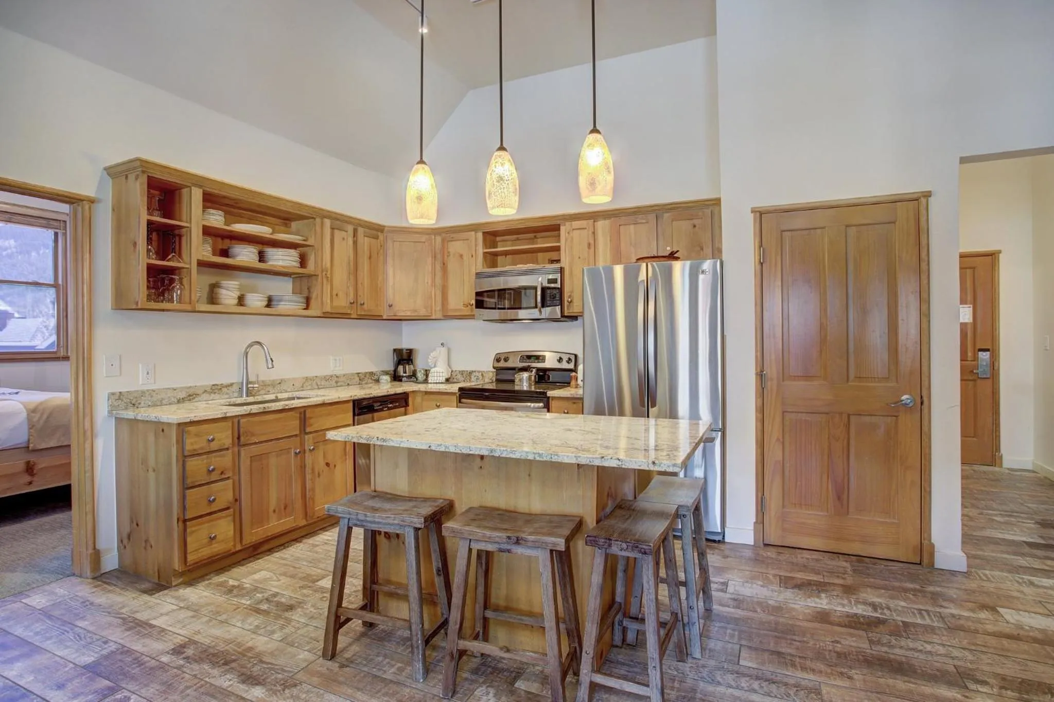 Kitchen or kitchenette in Jackpine & Black Bear Condominiums by Keystone Resort