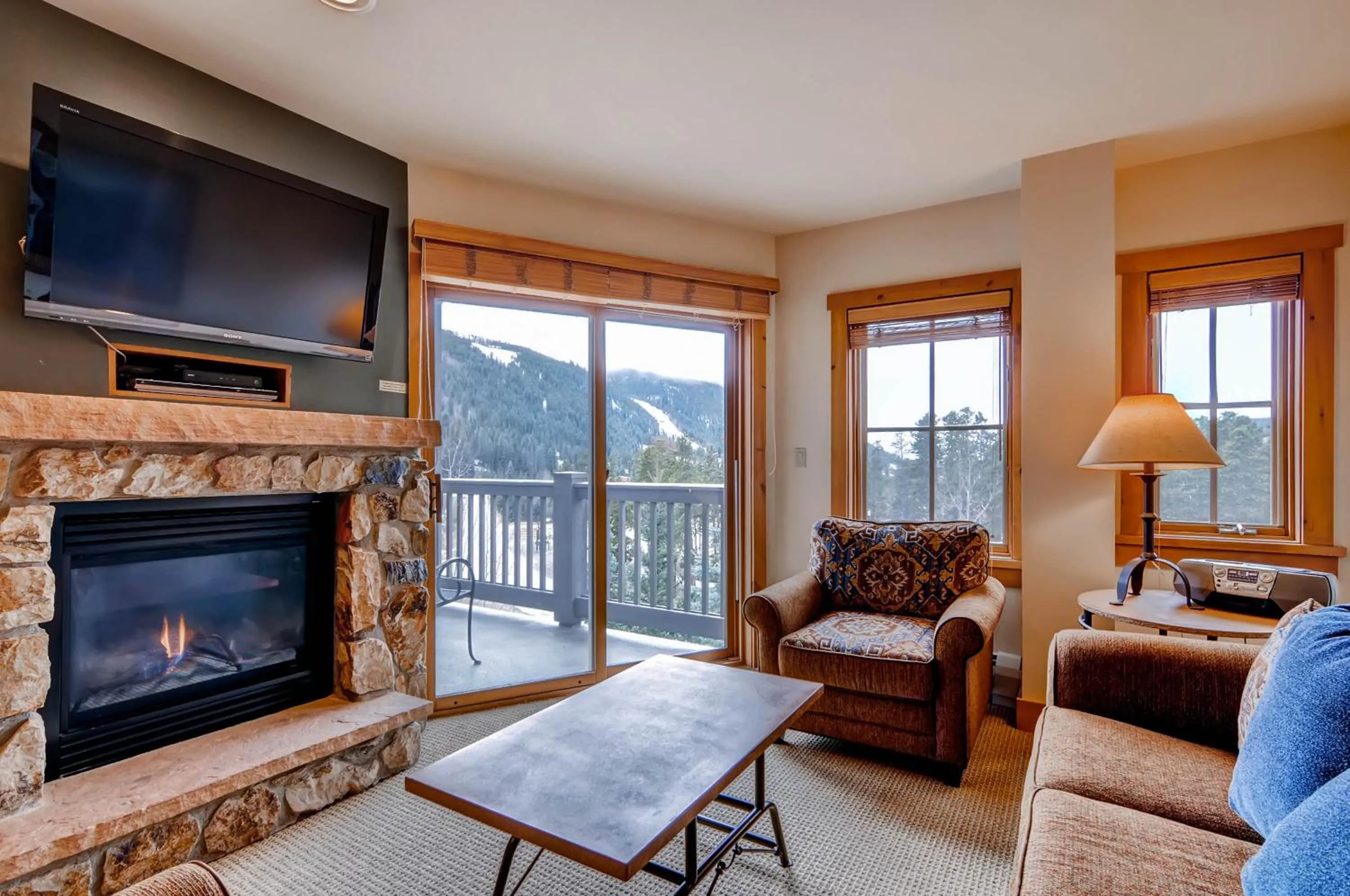 Living room in Expedition Station Condos by Vail Resorts