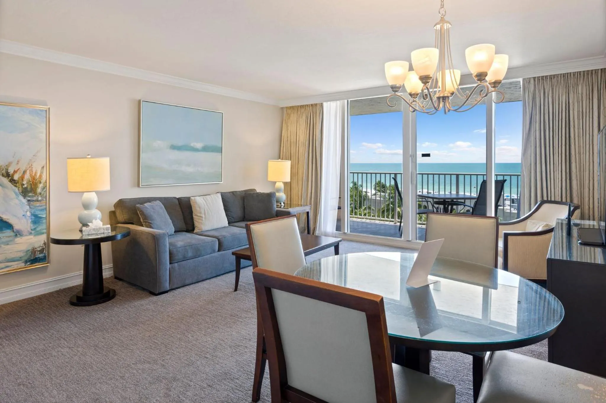 Living room in Marco Beach Ocean Suites