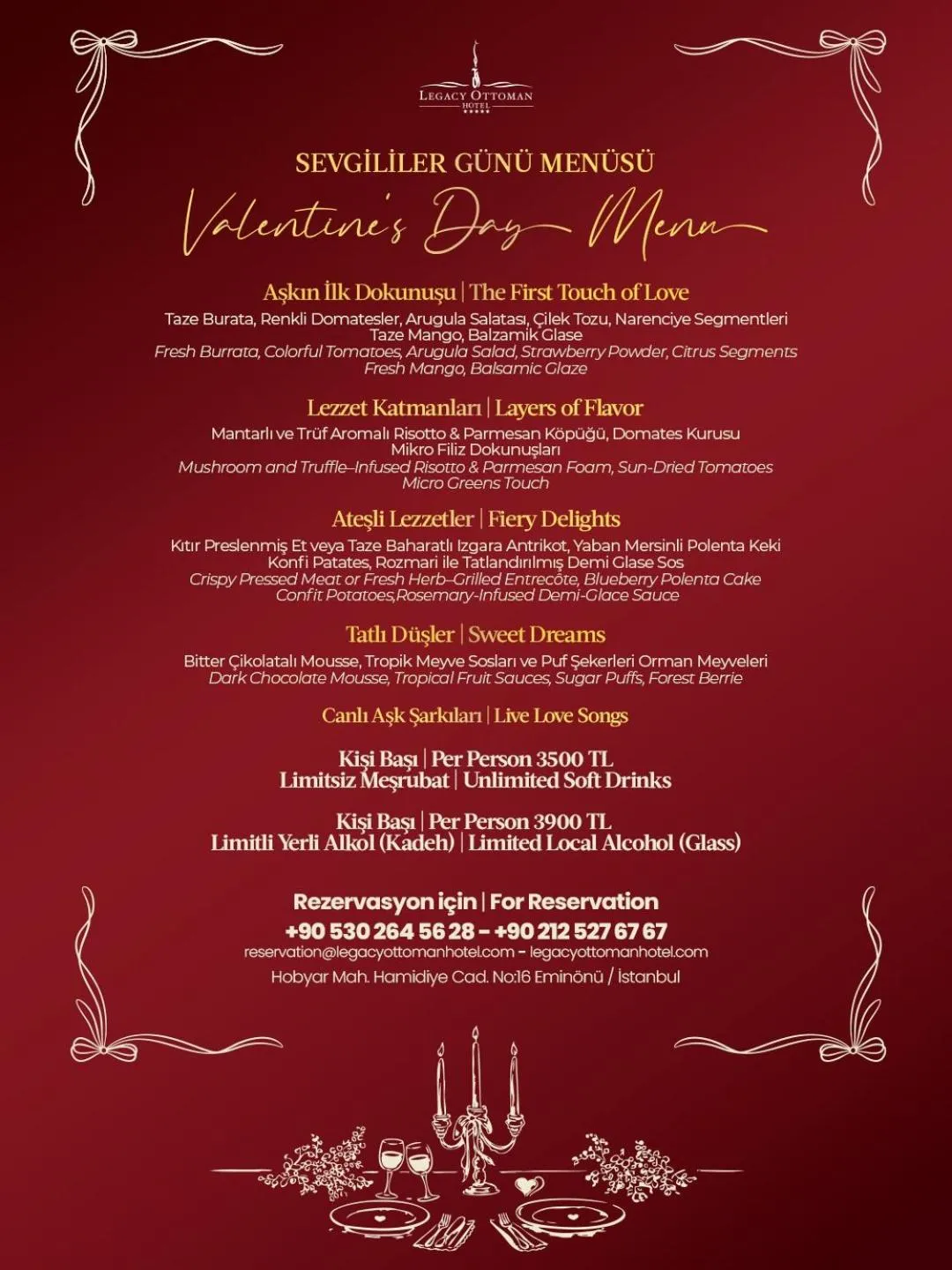 Restaurant/places to eat in Legacy Ottoman Hotel Istanbul Old City