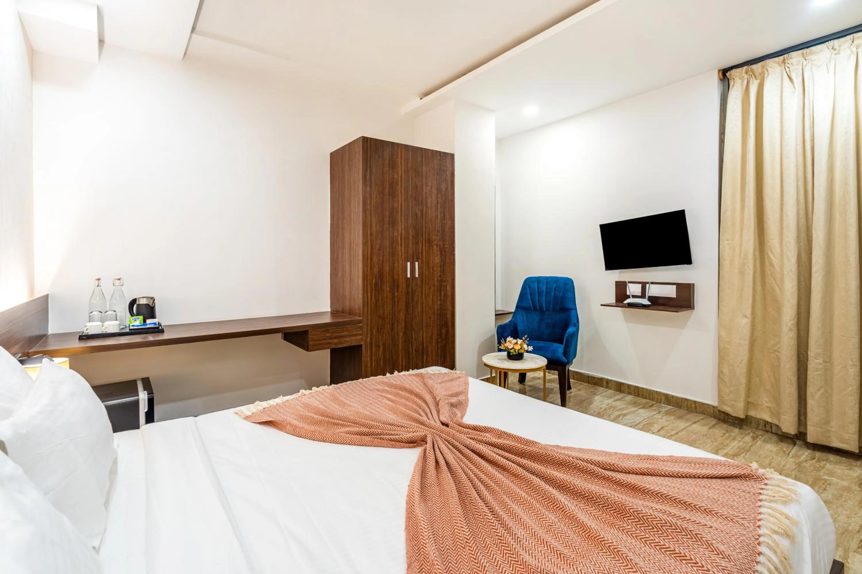 Photo of the whole room, Bed in Bangalore Times by Alaya Stays