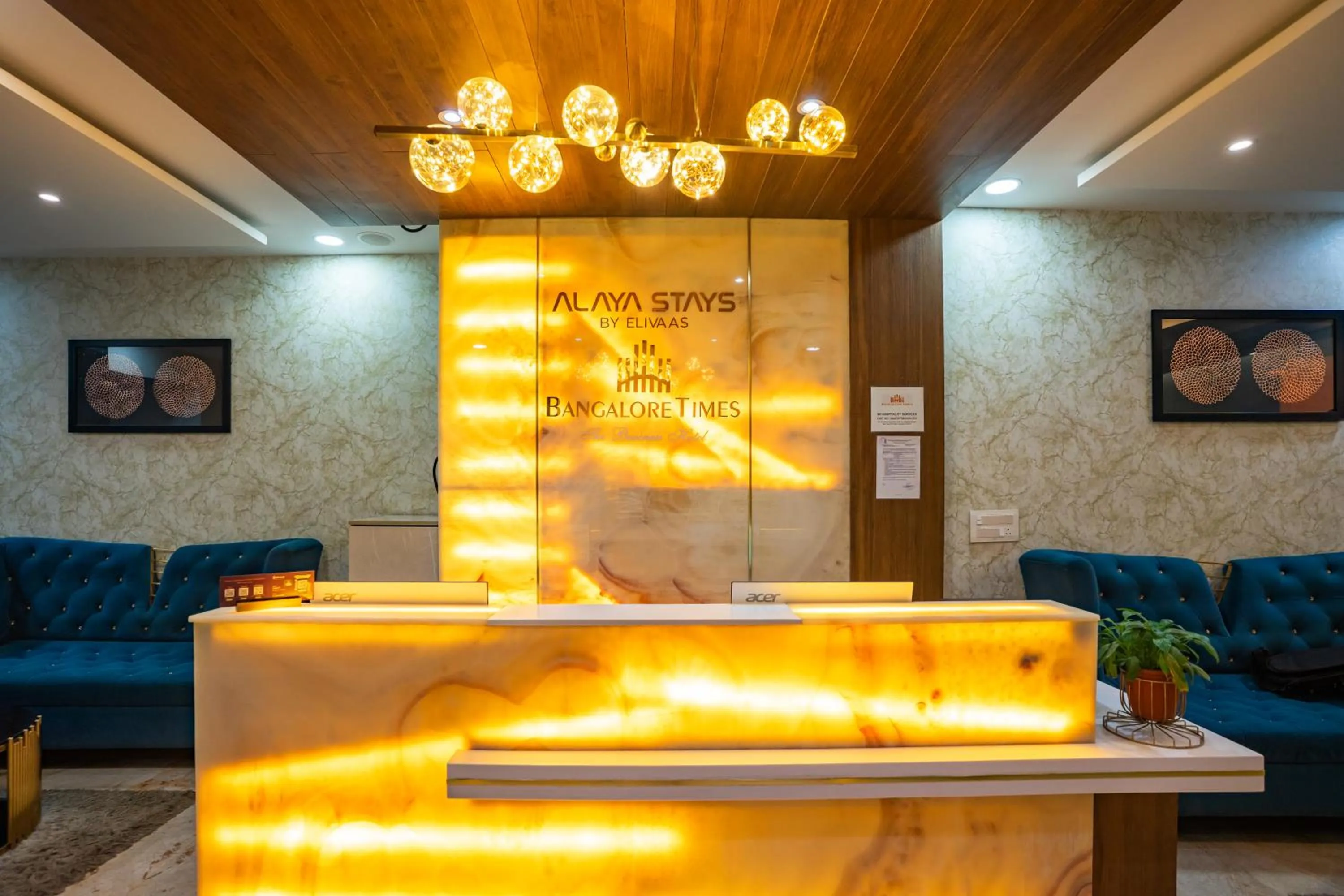 Lobby or reception in Bangalore Times by Alaya Stays