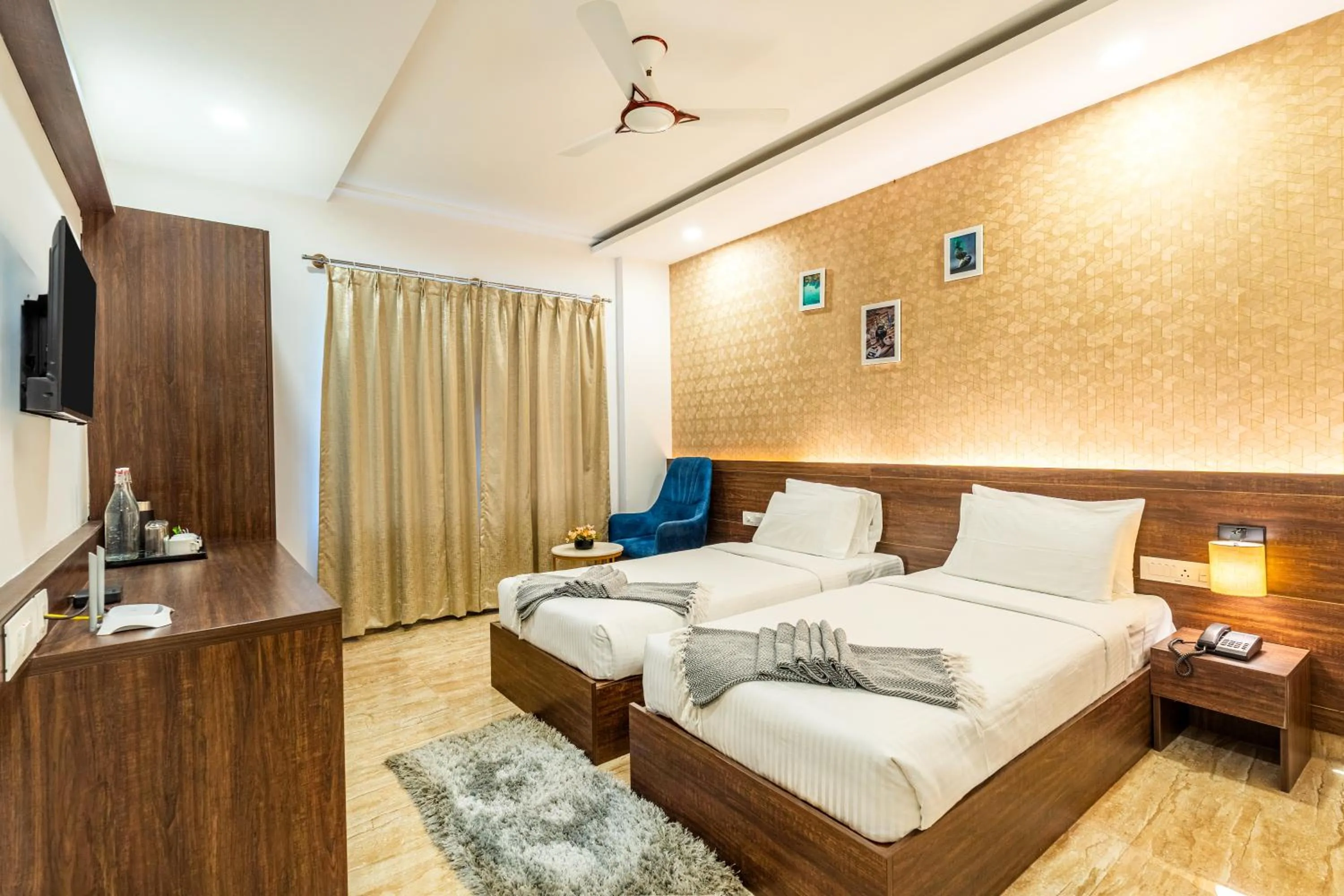 Photo of the whole room, Bed in Bangalore Times by Alaya Stays