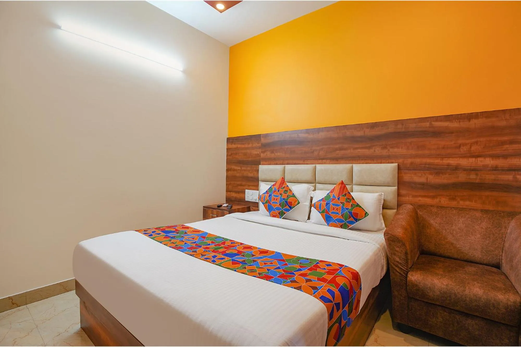 Bed in FabHotel Greenwood Xpress Inn - Nr Manipal Hospital