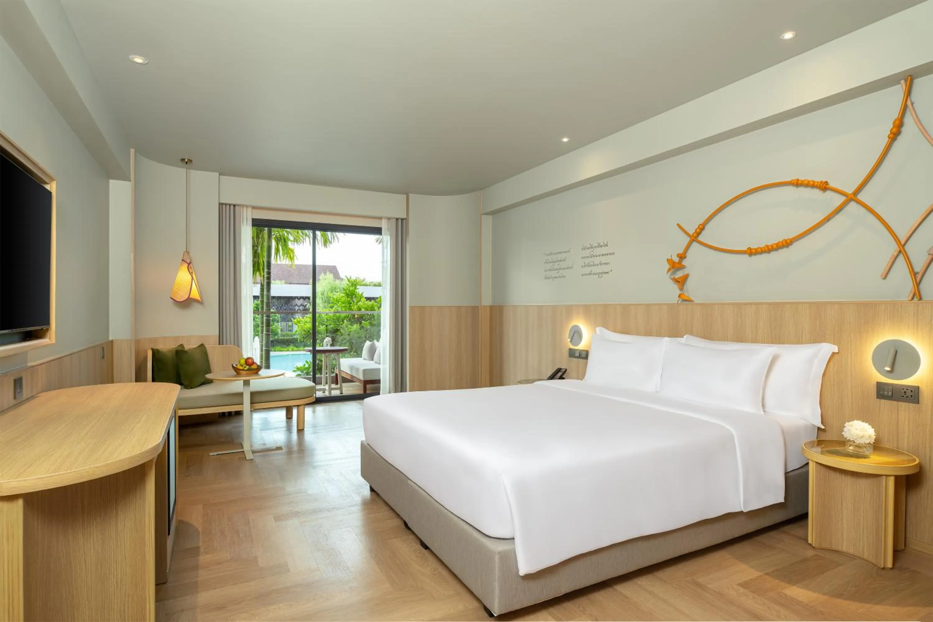 Bed in Mercure Rayong Lomtalay Villas & Resort